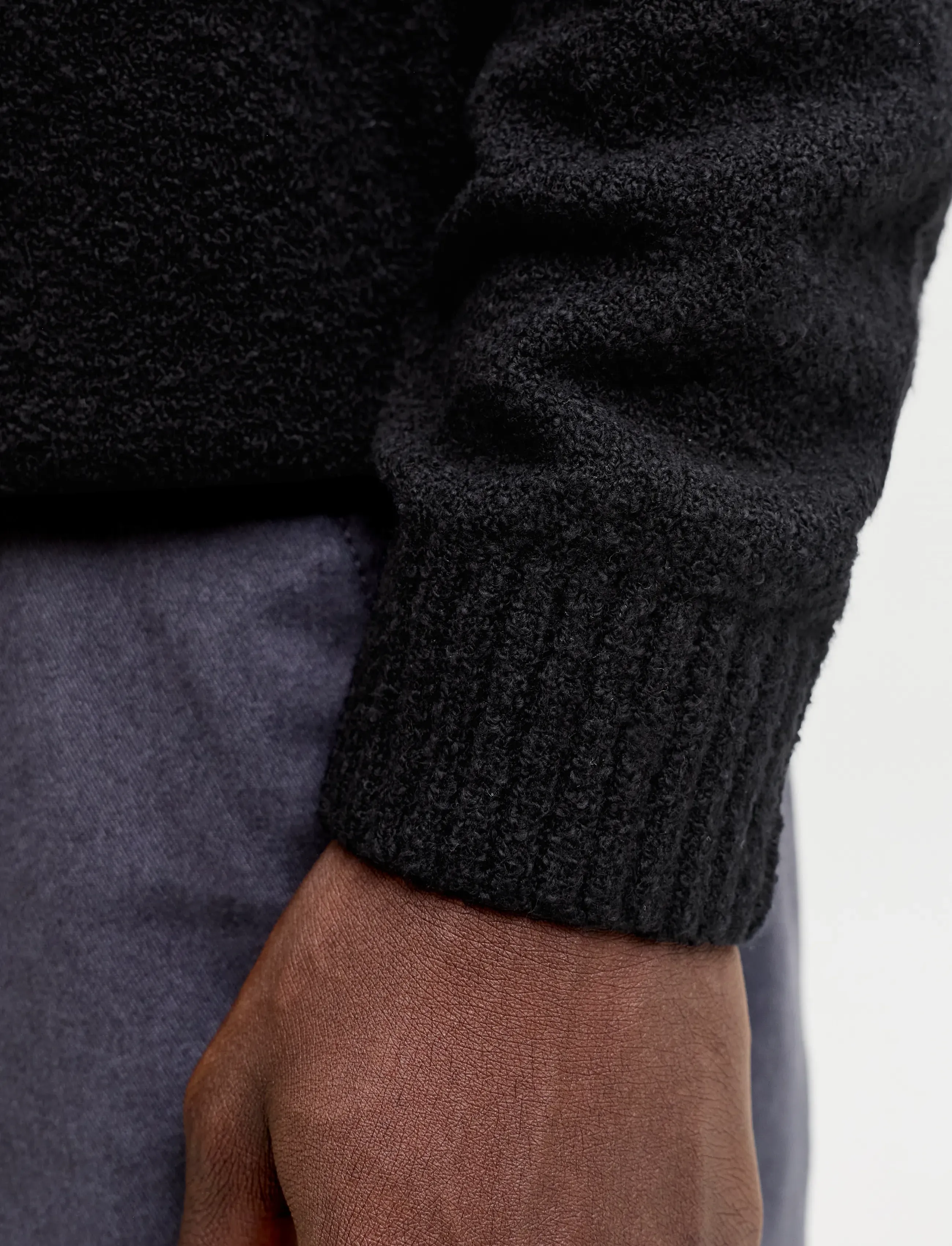Jack & Jones JPRBLAMAVERICK KNIT SPLIT NECK STYD AW25 - Streetstyle - BLACK / black