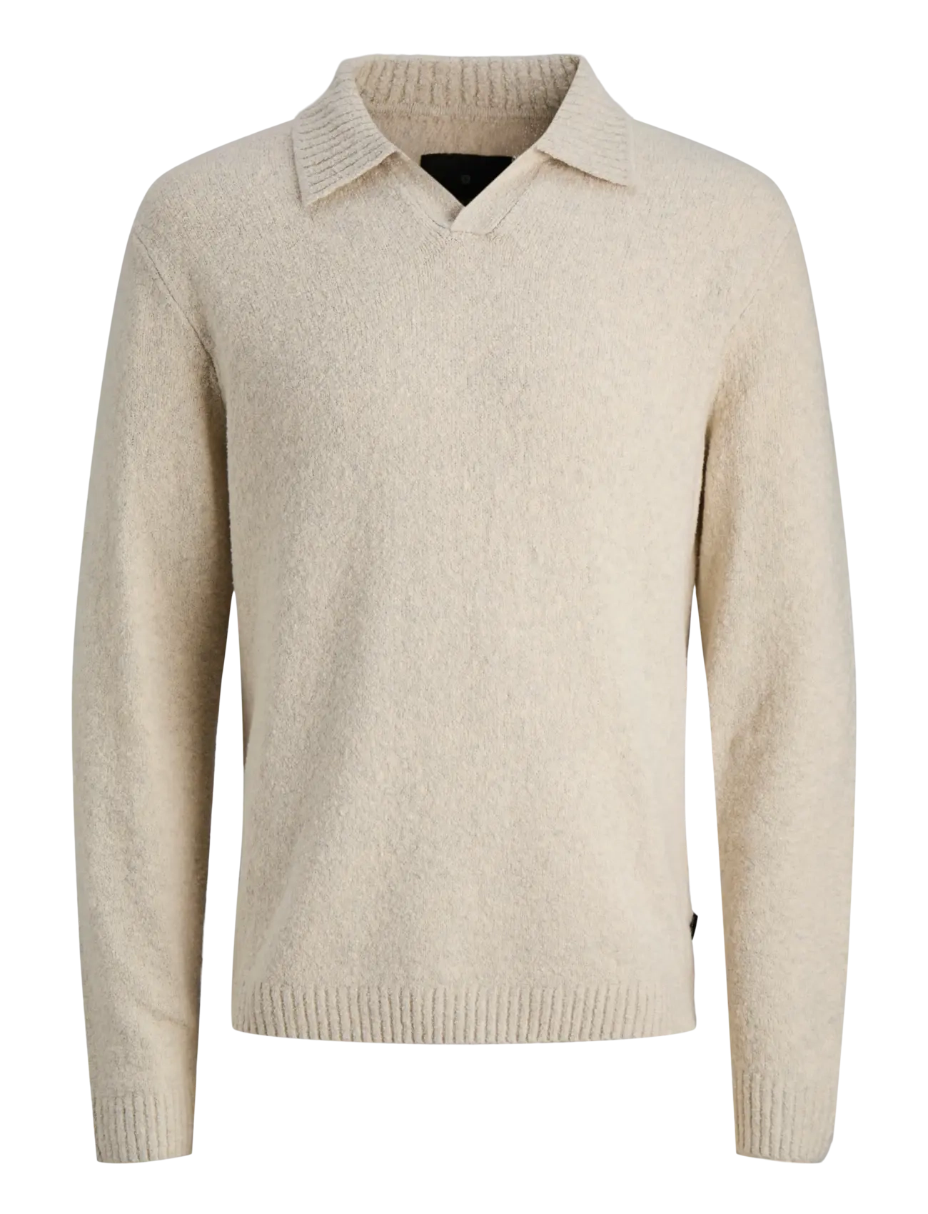 Jack & Jones Jprblamaverick Knit Split Neck Styd Aw25, Mænd, Split Hals Striktrøje, Beige, Str: XL