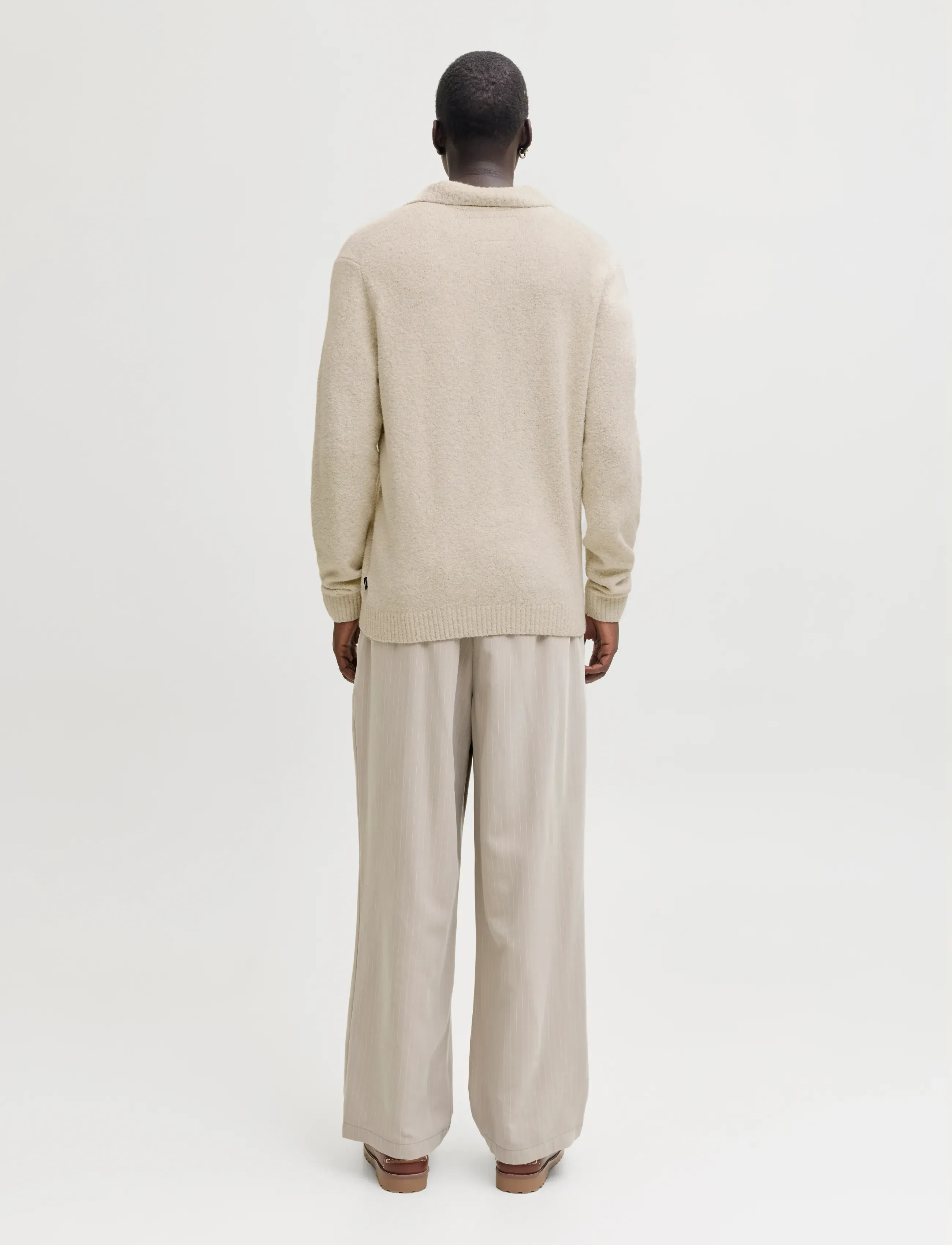 Jack & Jones - JPRBLAMAVERICK KNIT SPLIT NECK STYD AW25 - long-sleeved knitted polos - silver lining - 2