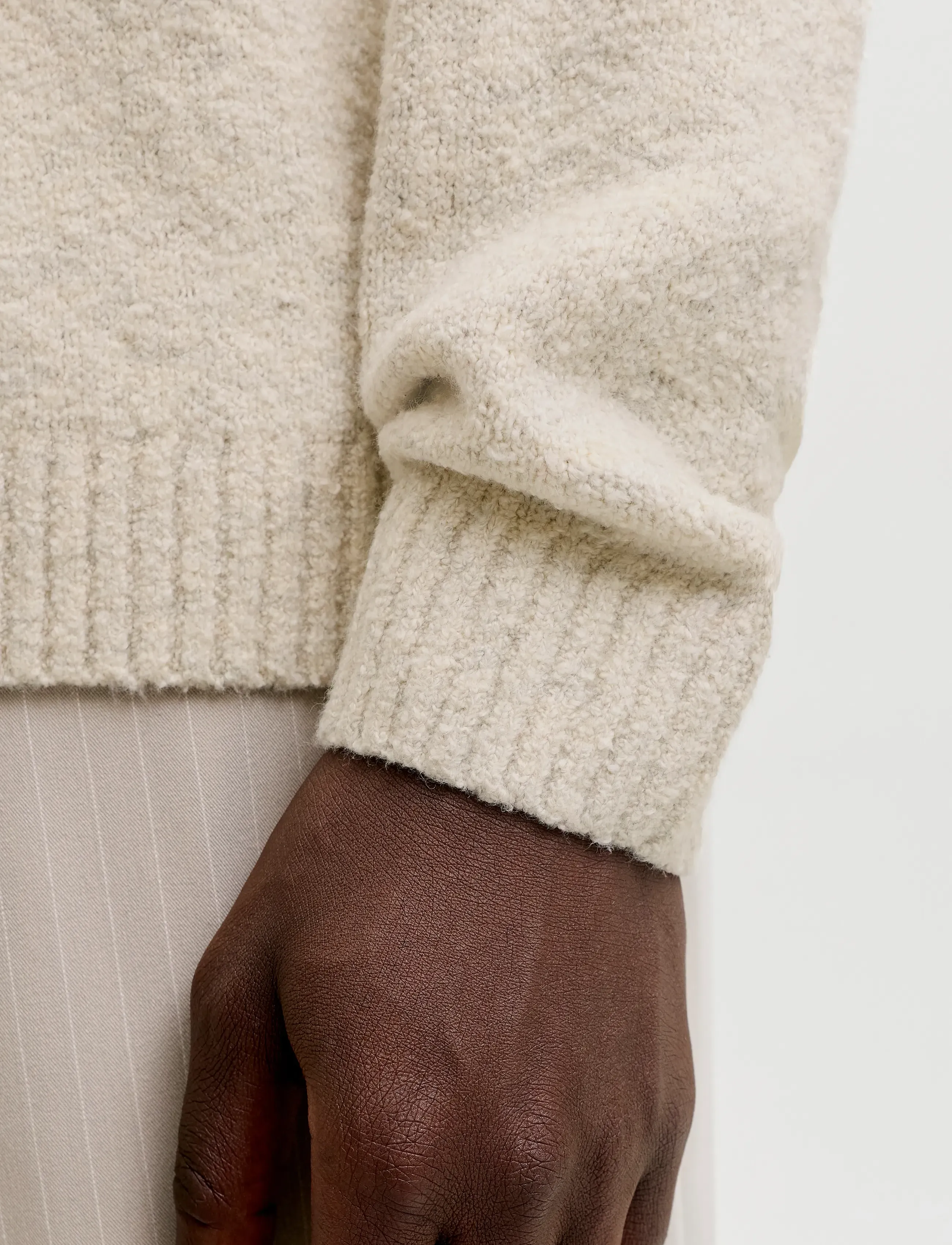 Jack & Jones JPRBLAMAVERICK KNIT SPLIT NECK STYD AW25 - Strickmode - SILVER LINING / beige