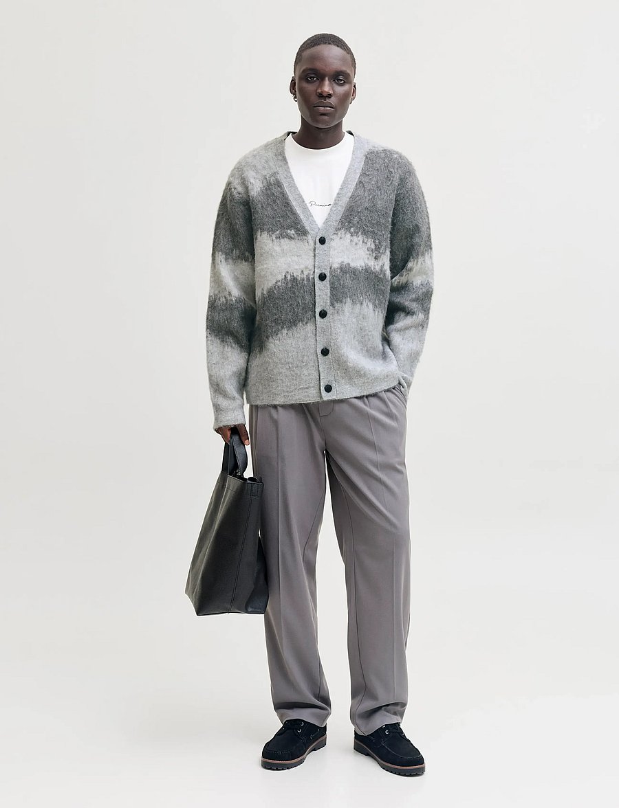 Jack & Jones - JPRBLATRAVIS KNIT CARDIGAN STYD AW25 - grey melange - 0