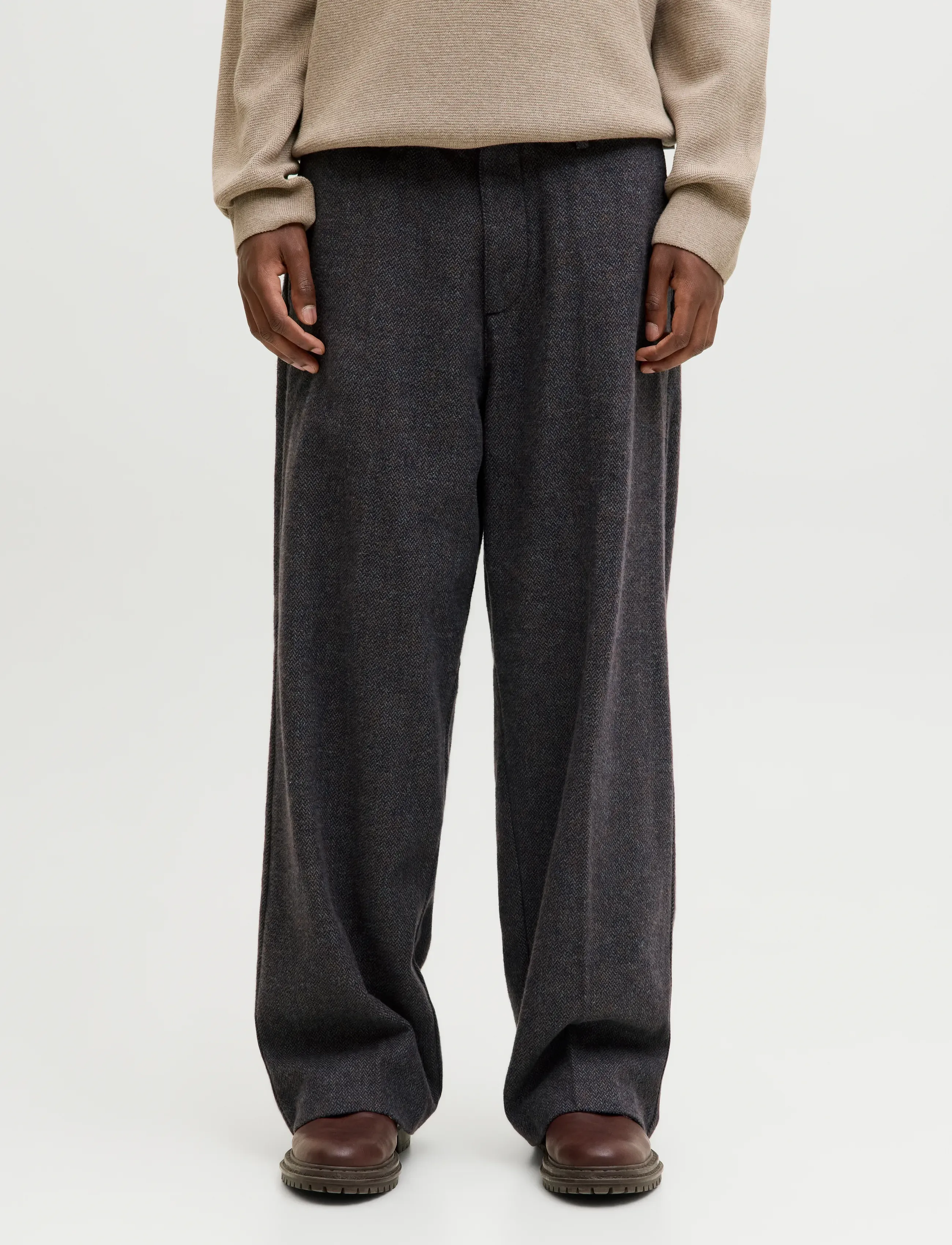 Jack & Jones JPSTOWEN FROST FLANNEL CHINO STYDAW25LTN - Deals - DARK GREY MELANGE / grey