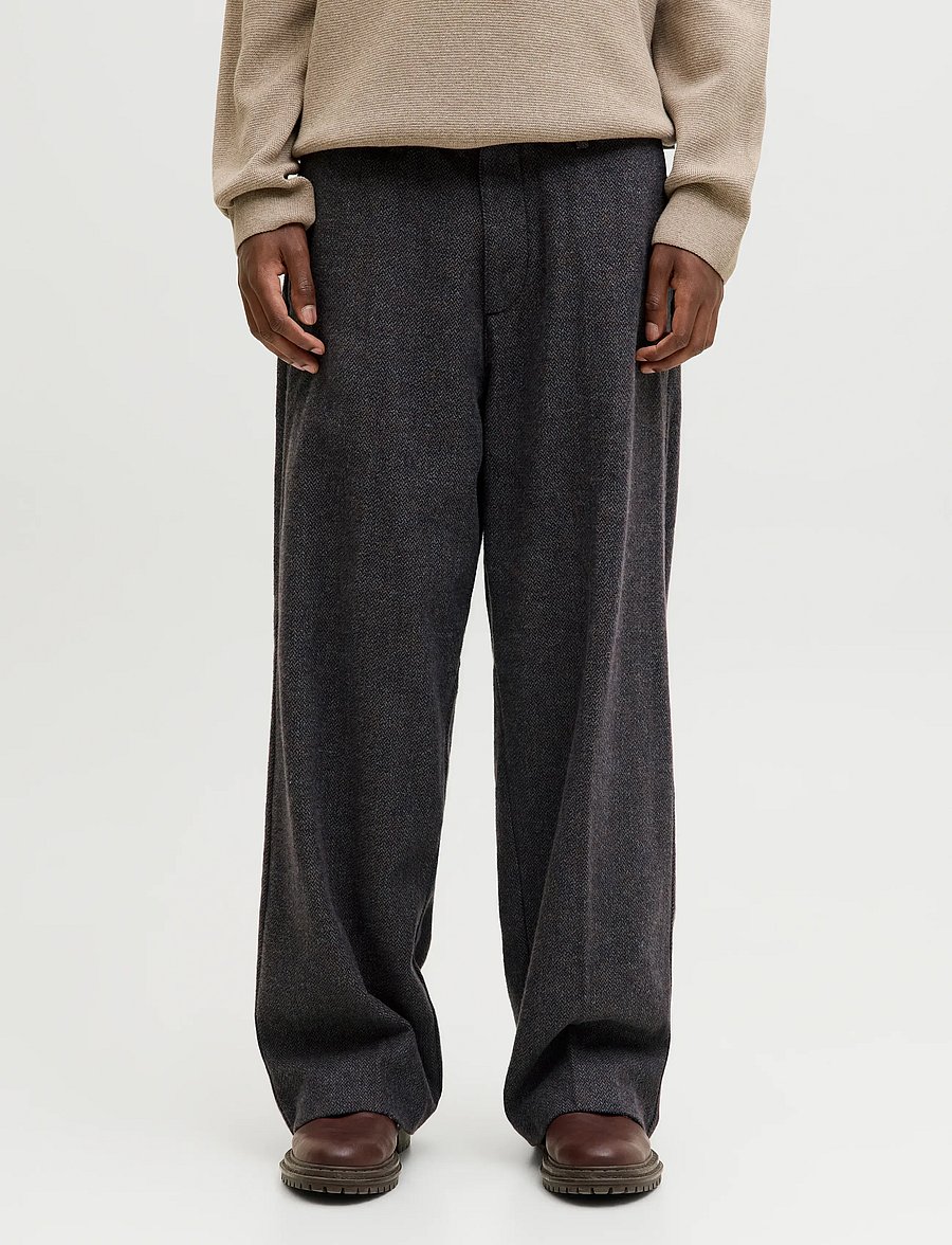 Jack & Jones - JPSTOWEN FROST FLANNEL CHINO STYDAW25LTN - chinos - dark grey melange - 0