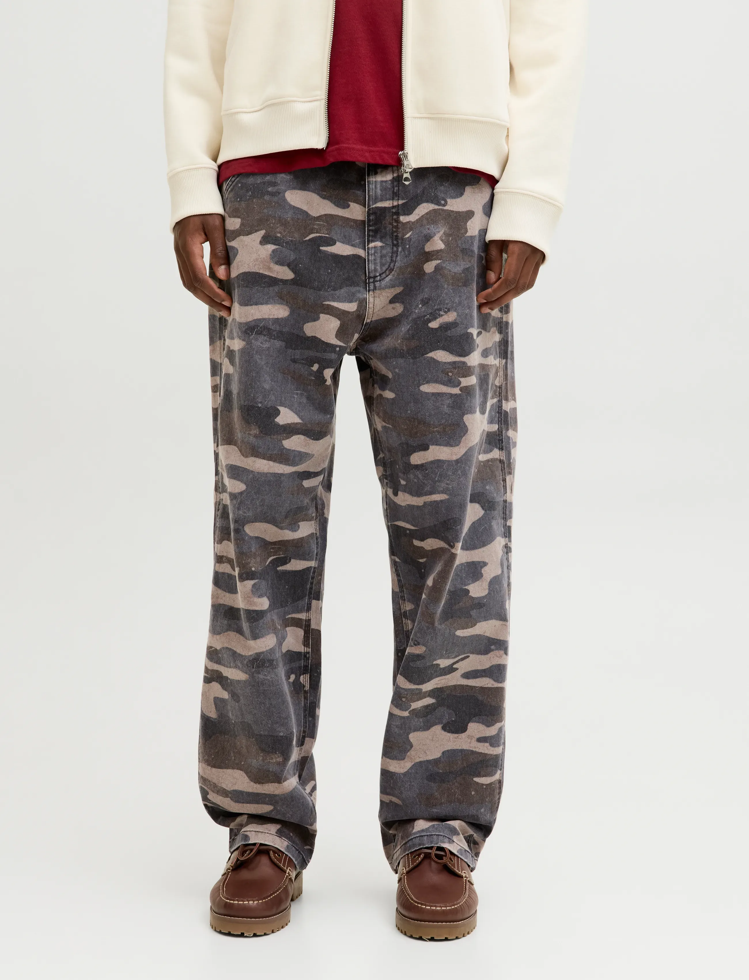 Jack & Jones JPSTALEX MIX WORKER PANT STYD AW25 LTN - Cargobukser - BLACK / brown