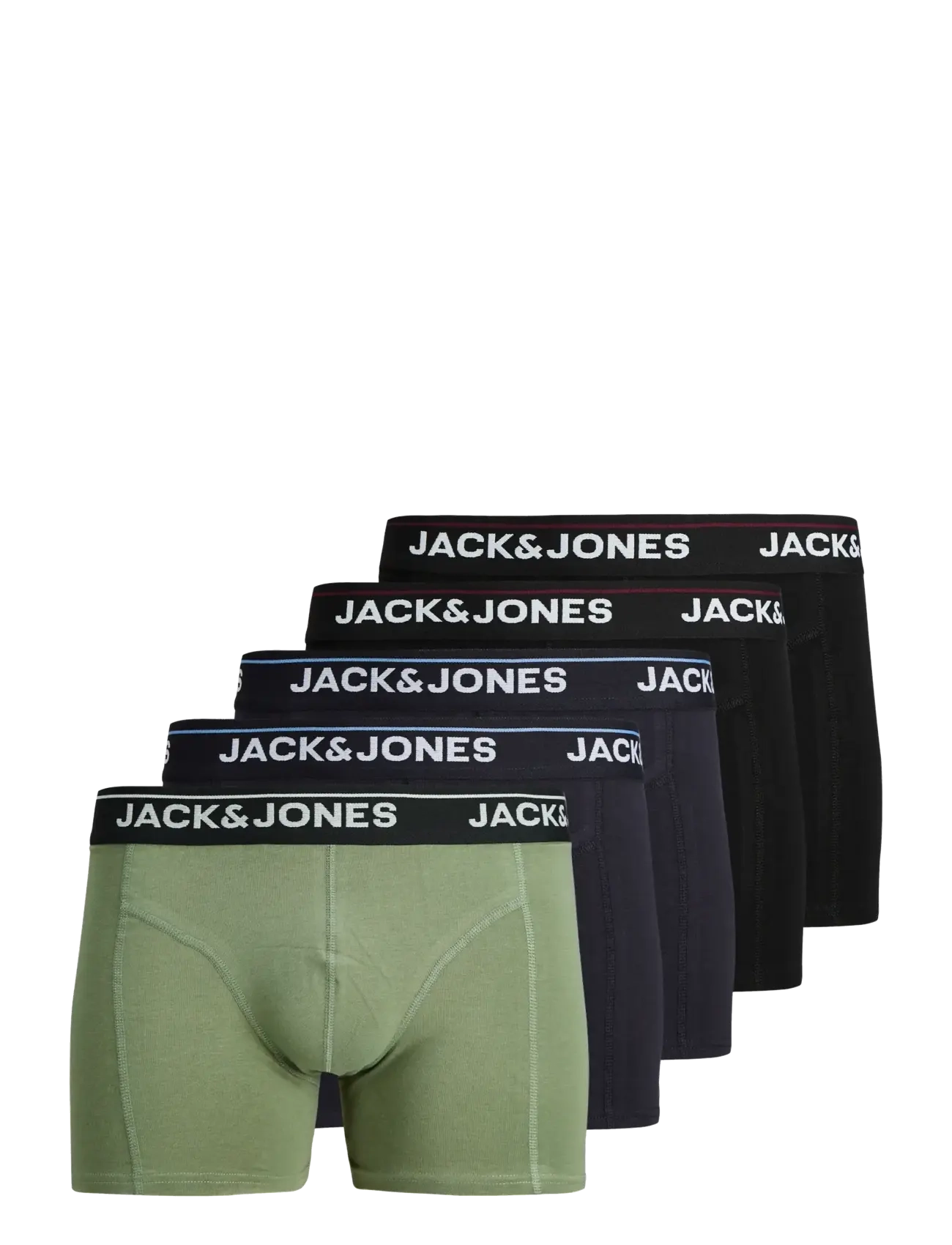 Jack & Jones JACTIMOTHY SOLID TRUNKS 5 PACK - Aluspükste mitmikpakk - SEA SPRAY / black