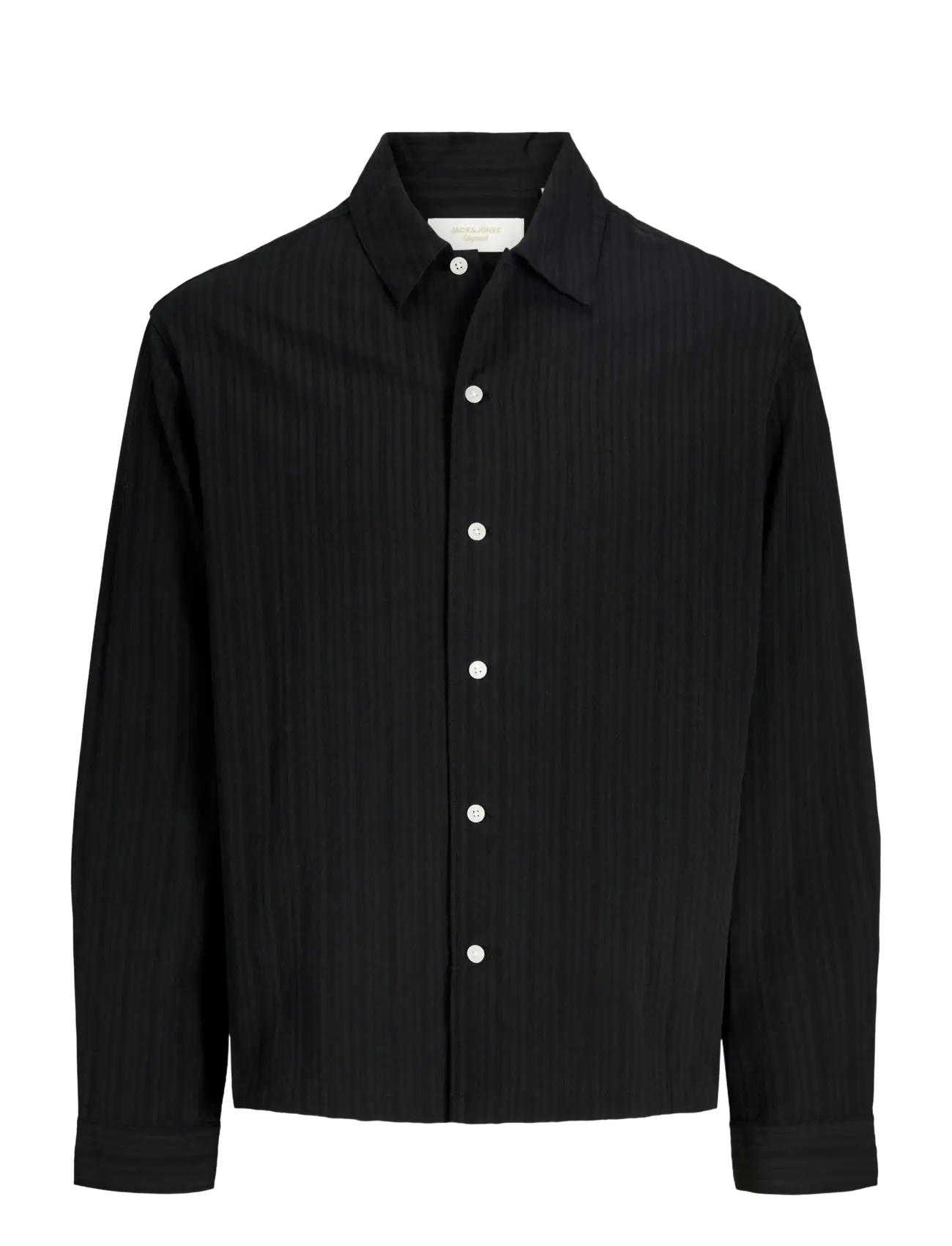 Jack & Jones JORPARTY STRUCTURE SHIRT LS STYD AW25 - Casual skjortor - BLACK / black