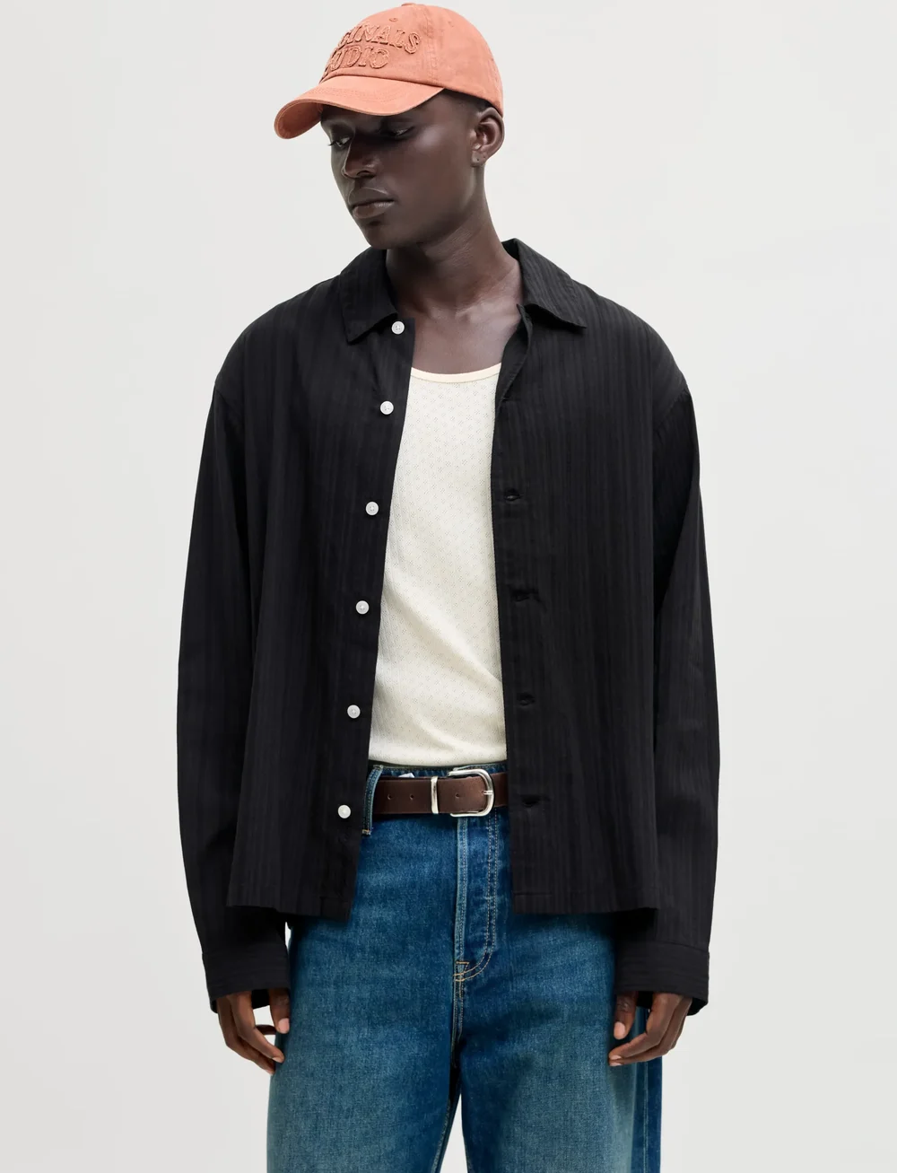 Jack & Jones - JORPARTY STRUCTURE SHIRT LS STYD AW25 - casual overhemden - black - 0