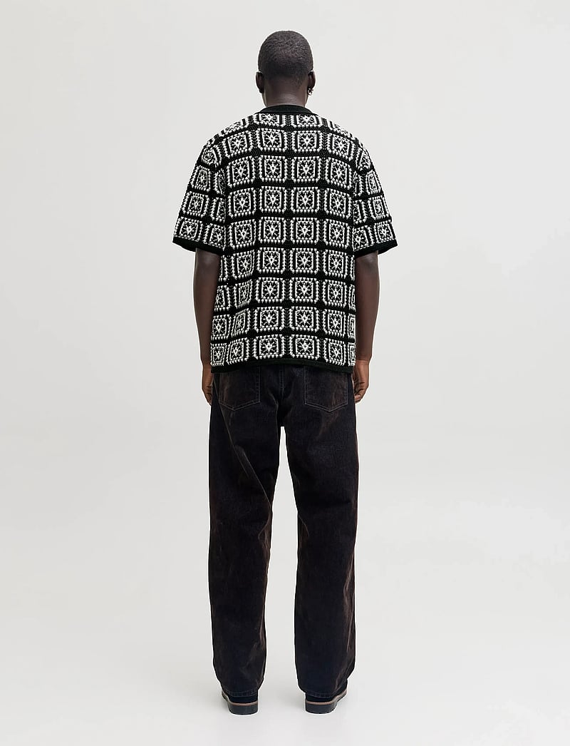 Jack & Jones - JORCOLIN KNIT CROCHET POLO STYD AW25 - gestrickte polohemden - black - 2