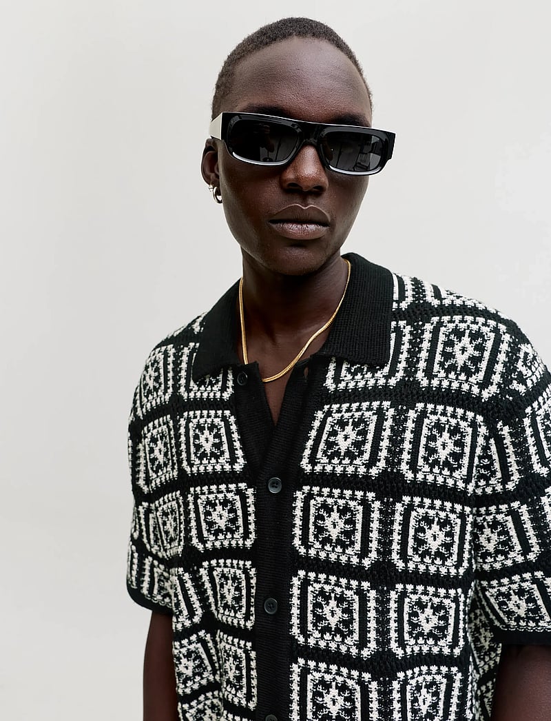 Jack & Jones - JORCOLIN KNIT CROCHET POLO STYD AW25 - gestrickte polohemden - black - 5