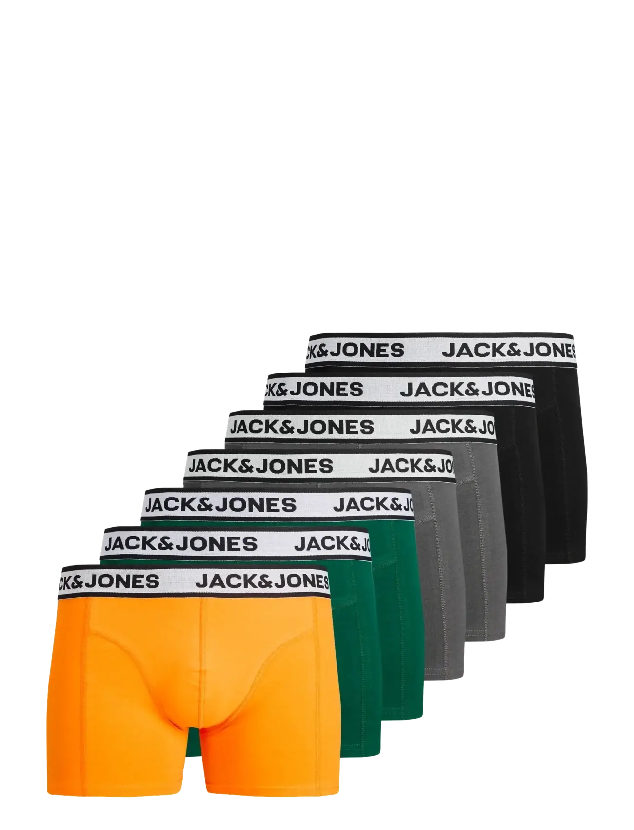 Jack & Jones JACNOLAN SOLID TRUNKS 7 PACK - Uus - ORANGE PEEL / orange