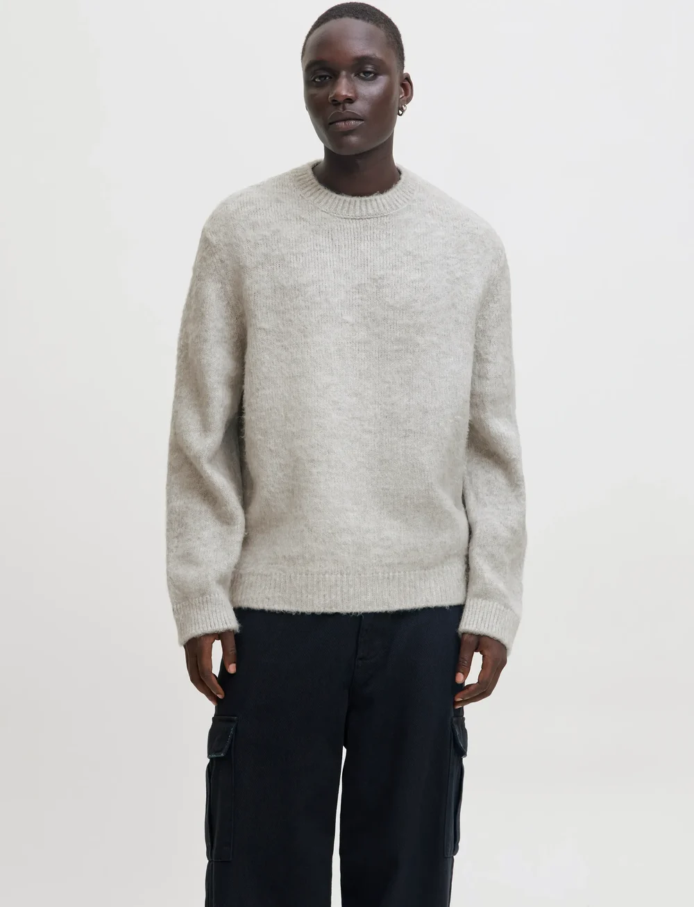 Jack & Jones - JCOFADE KNIT CREW NECK STYD AW25 - rundhalsad - light grey melange - 0