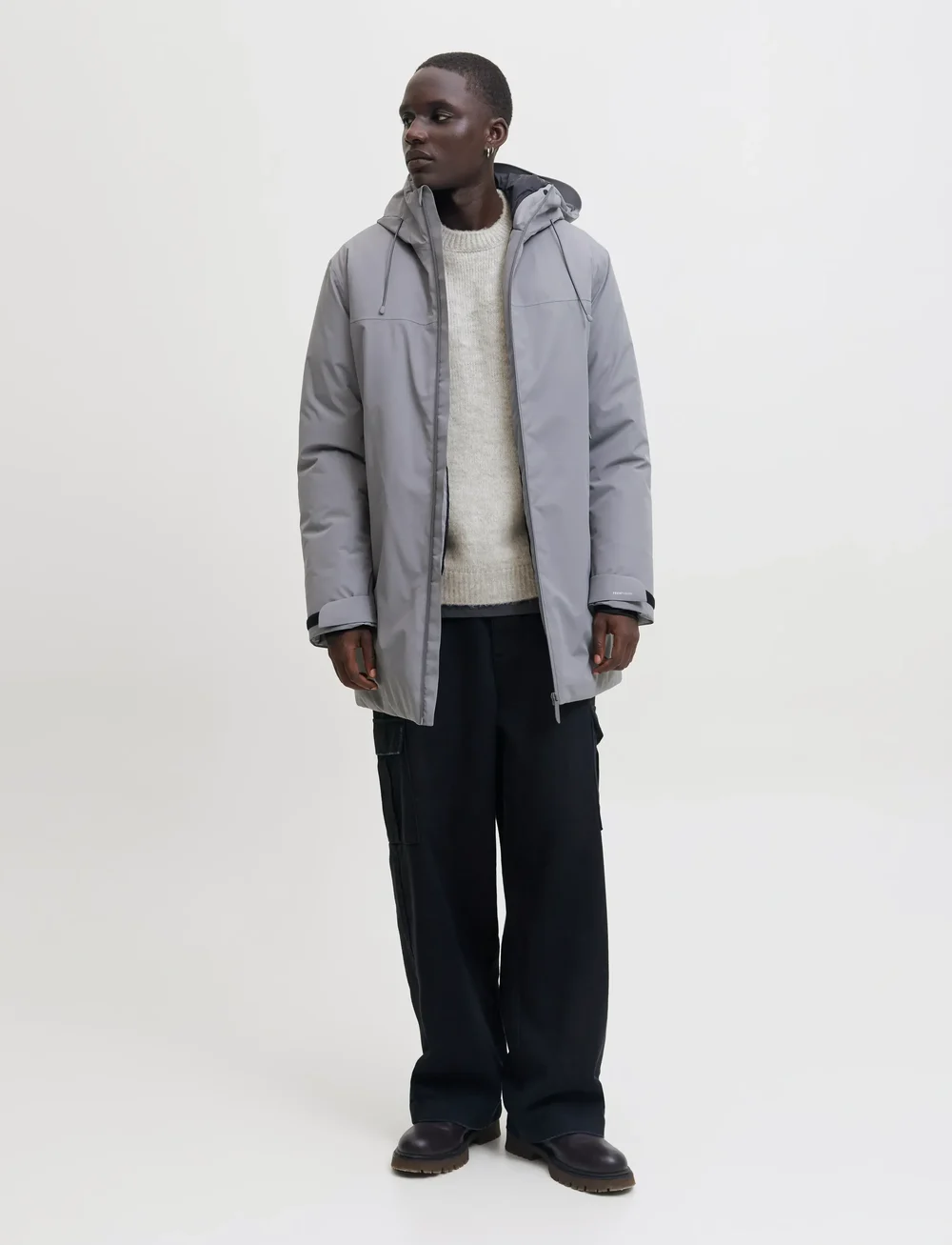 Jack & Jones - JCOFADE KNIT CREW NECK STYD AW25 - rundhalsad - light grey melange - 4