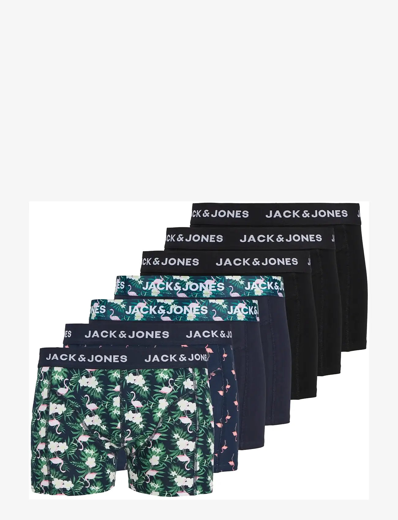 Jack & Jones - JACFLAMINGO FLOWER TRUNKS 7 PACK - unterhosen im multipack - black - 1