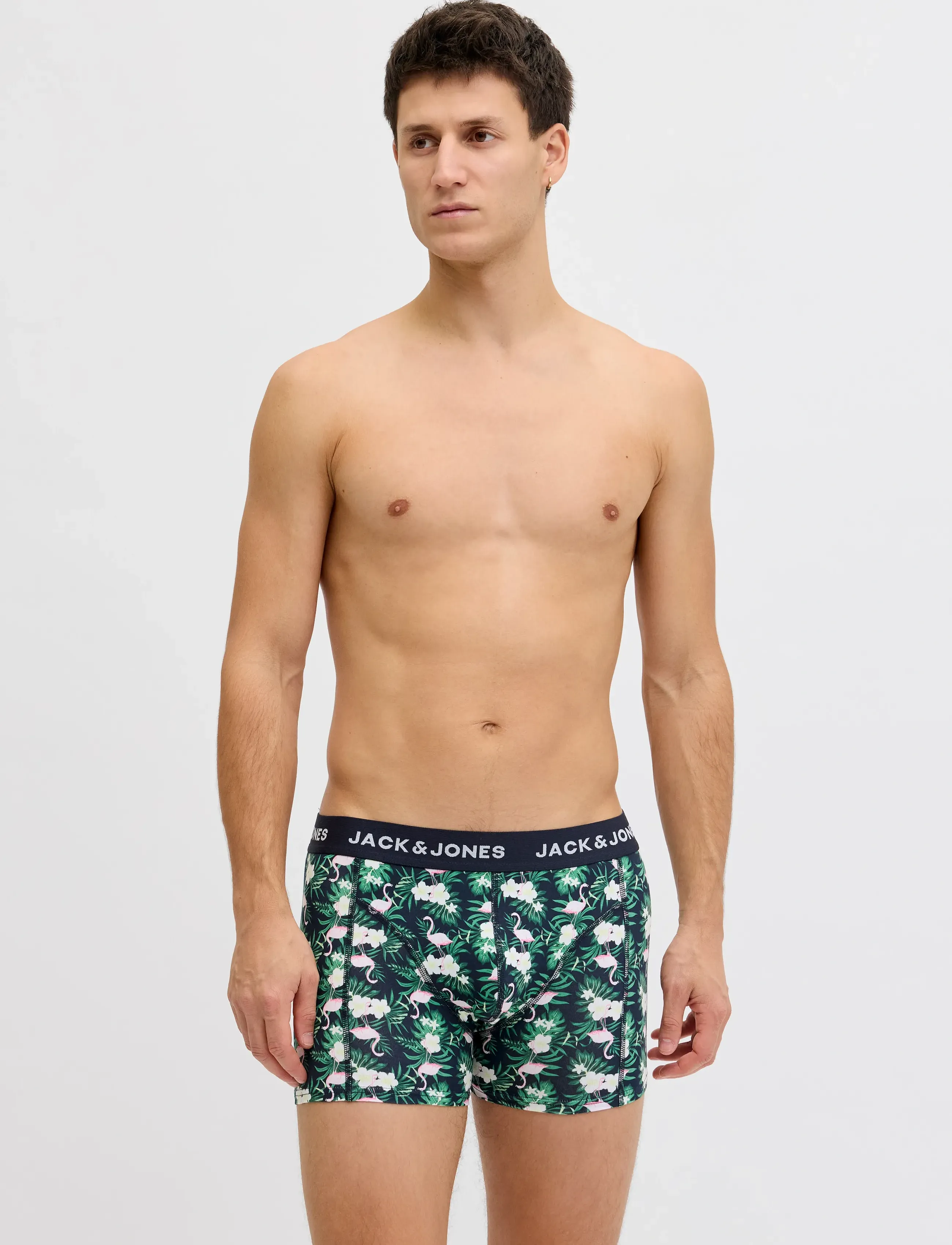Jack & Jones JACFLAMINGO FLOWER TRUNKS 7 PACK - Stíll fyrir minna - BLACK / black