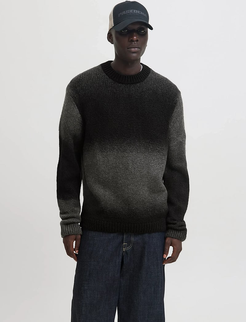 Jack & Jones - JCOFADE SPACE DYE CREW NECK STYD AW25 - rundhals - asphalt - 0