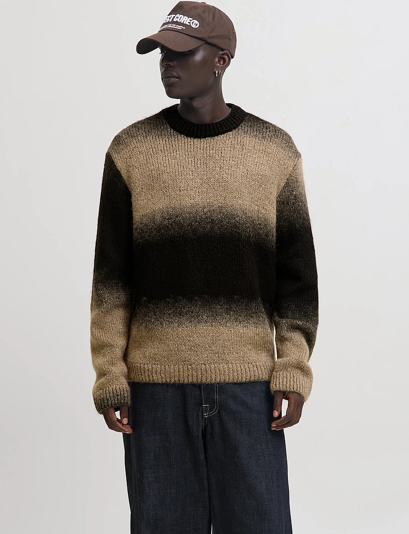 Jack & Jones - JCOFADE SPACE DYE CREW NECK STYD AW25 - rundhals - crockery - 0