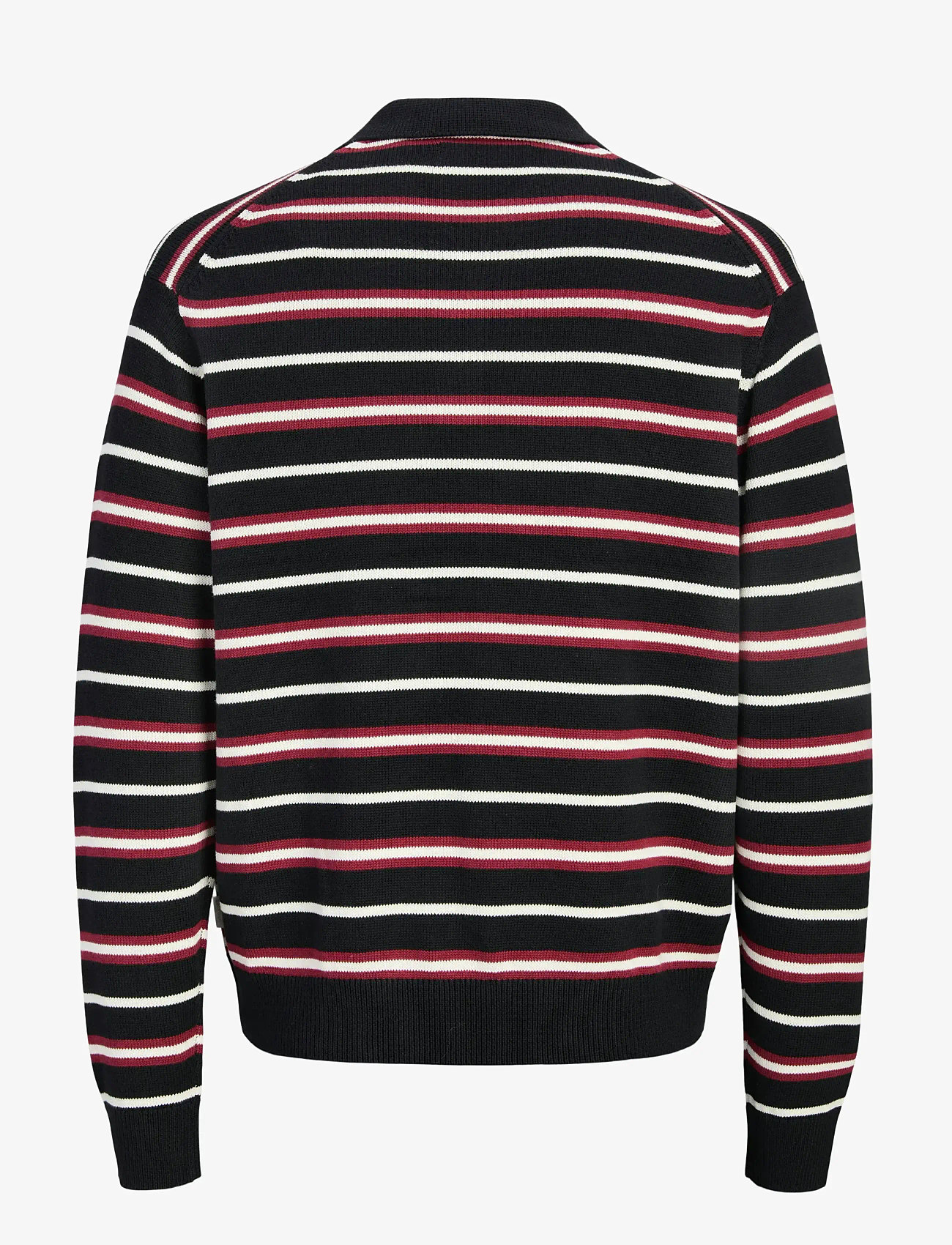 Jack & Jones - JORARGOS KNIT STRIPE POLO STYD AW25 - gestrickte polohemden - black - 2