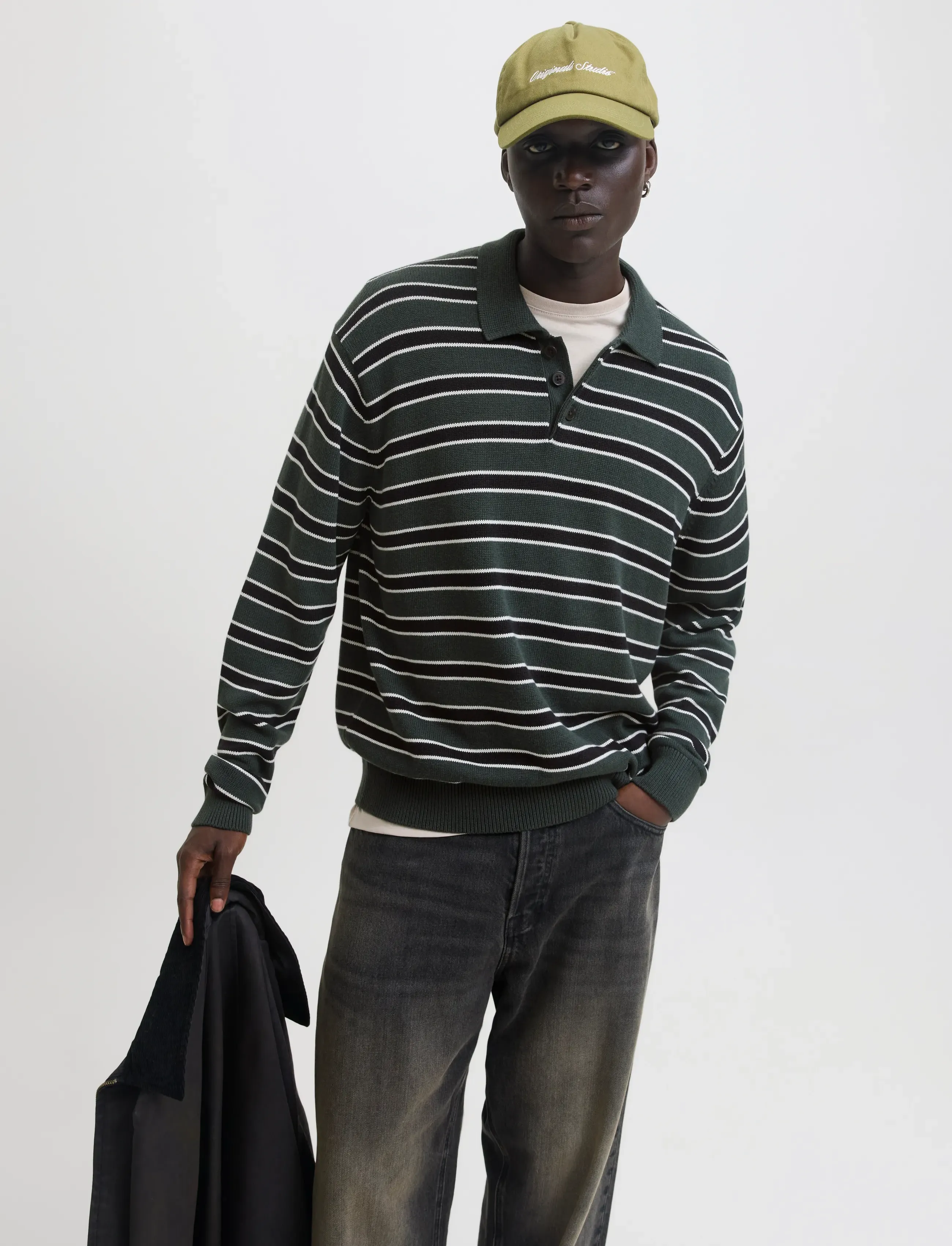 JACK & JONES Jorargos Knit Stripe Polo Styd Aw25 pikéer herr – bild 6