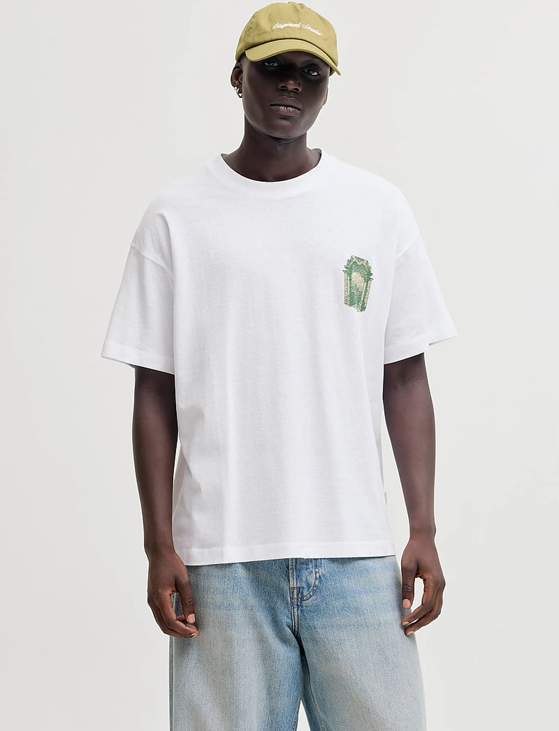 Jack & Jones - JORARGOS BACK PRINT TEE SS CN STYD AW25 - kortärmade t-shirts - bright white - 0