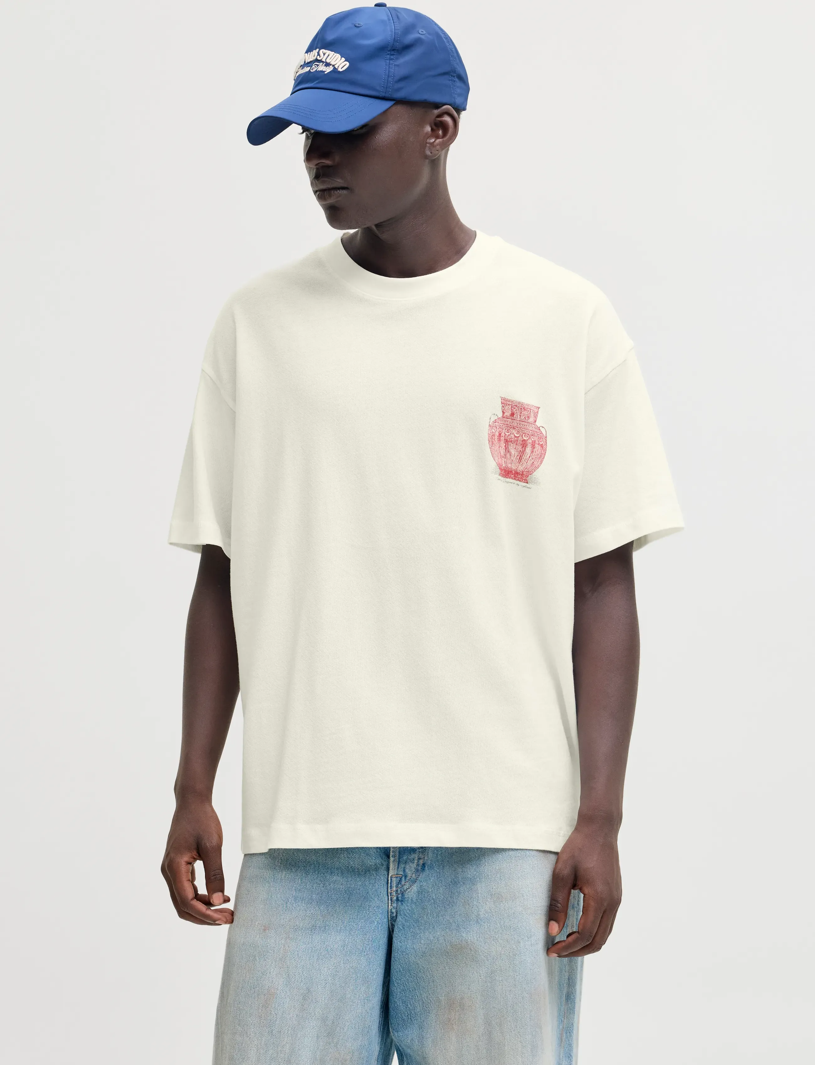 Jack & Jones - JORARGOS BACK PRINT TEE SS CN STYD AW25 - cloud dancer - 0