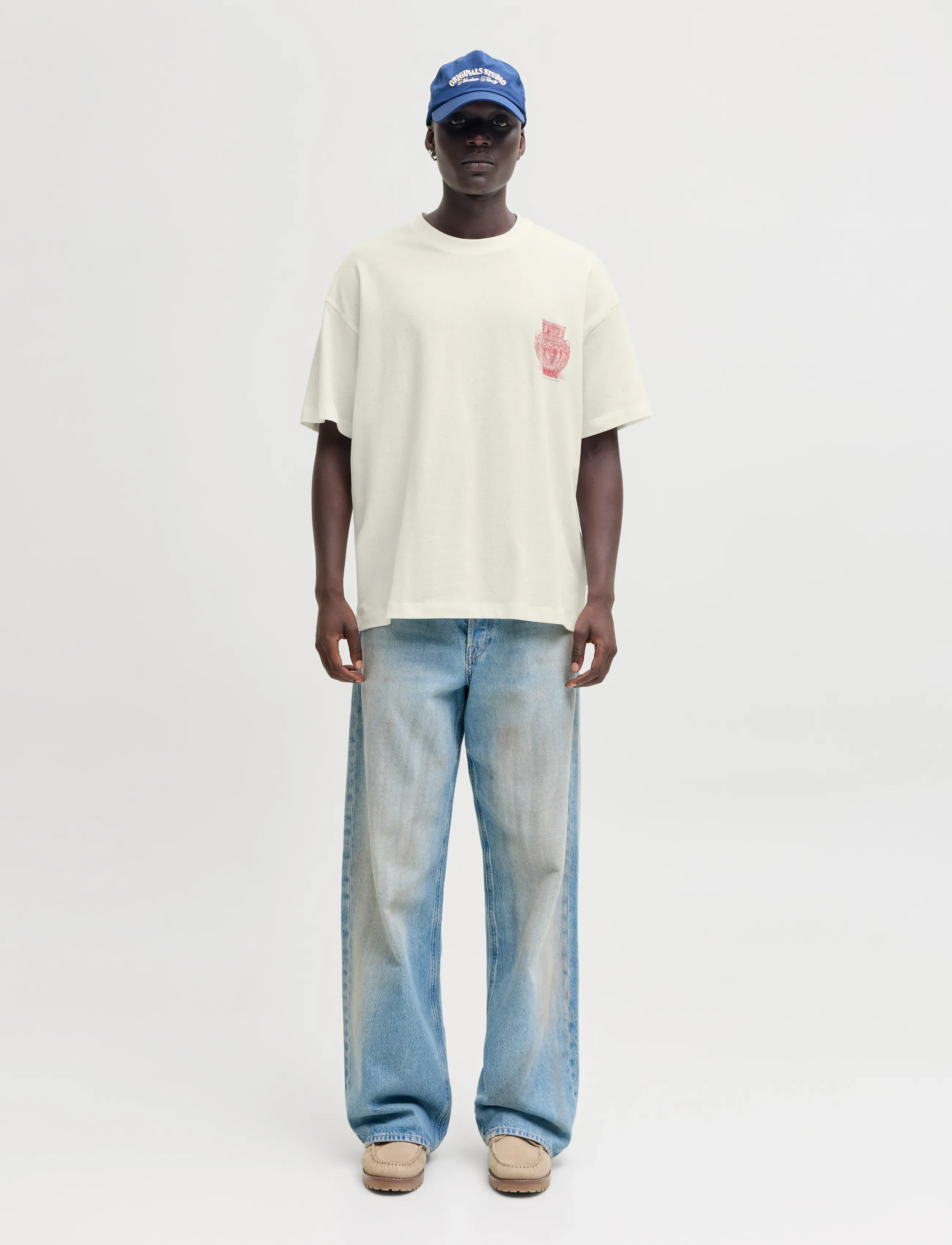 Jack & Jones - JORARGOS BACK PRINT TEE SS CN STYD AW25 - cloud dancer - 5