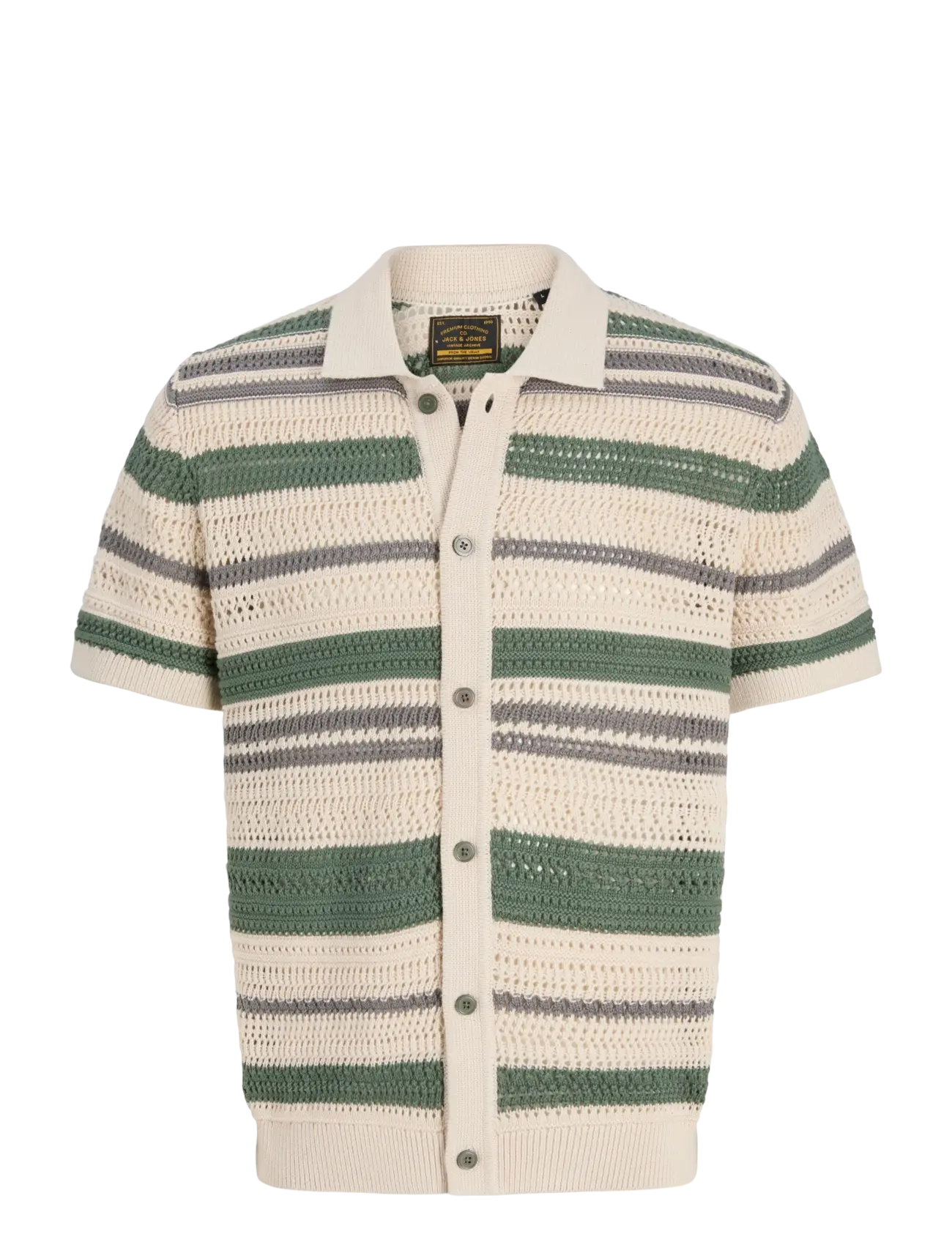 Jack & Jones JPRBLUHAMILTON BUTTON THROUGH POLO SS - Kläder - LAUREL WREATH / multi