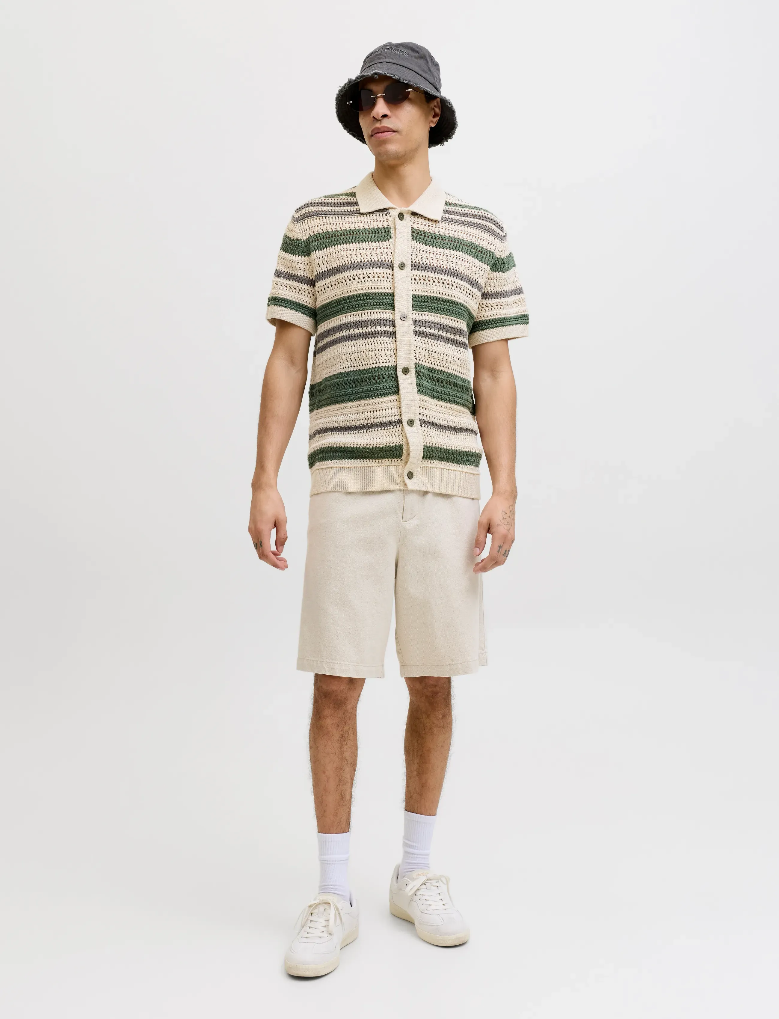 Jack & Jones - JPRBLUHAMILTON BUTTON THROUGH POLO SS - stickade pikéer - laurel wreath - 3