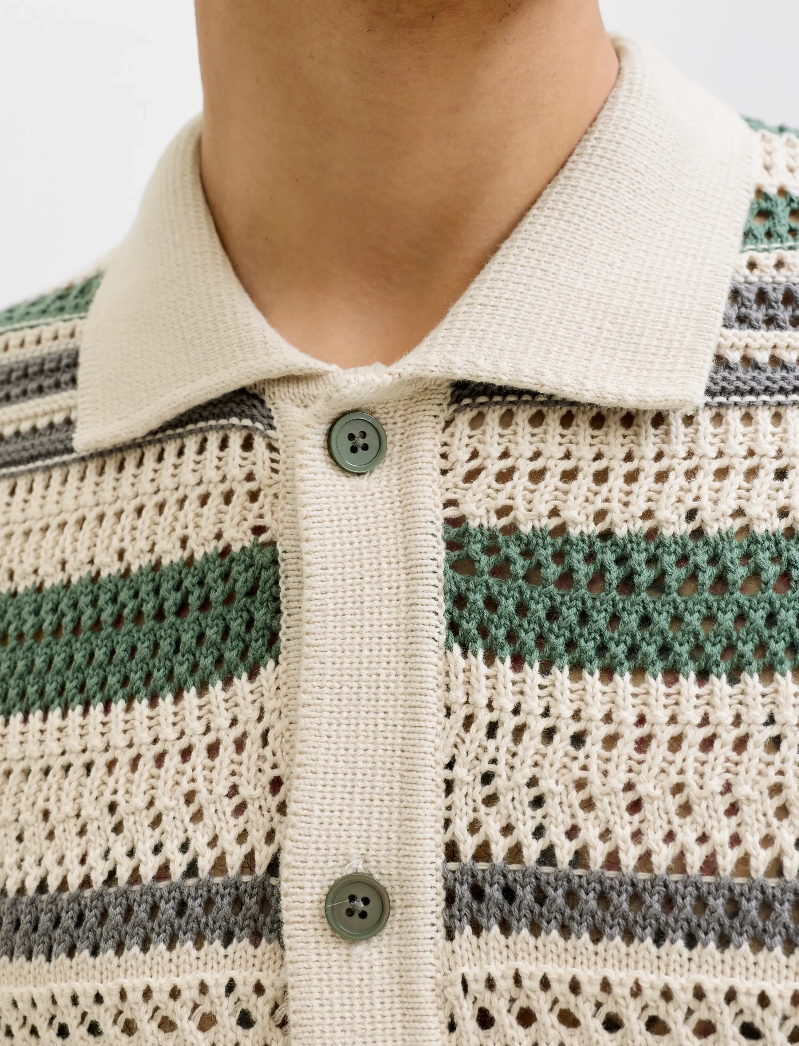Jack & Jones - JPRBLUHAMILTON BUTTON THROUGH POLO SS - stickade pikéer - laurel wreath - 4