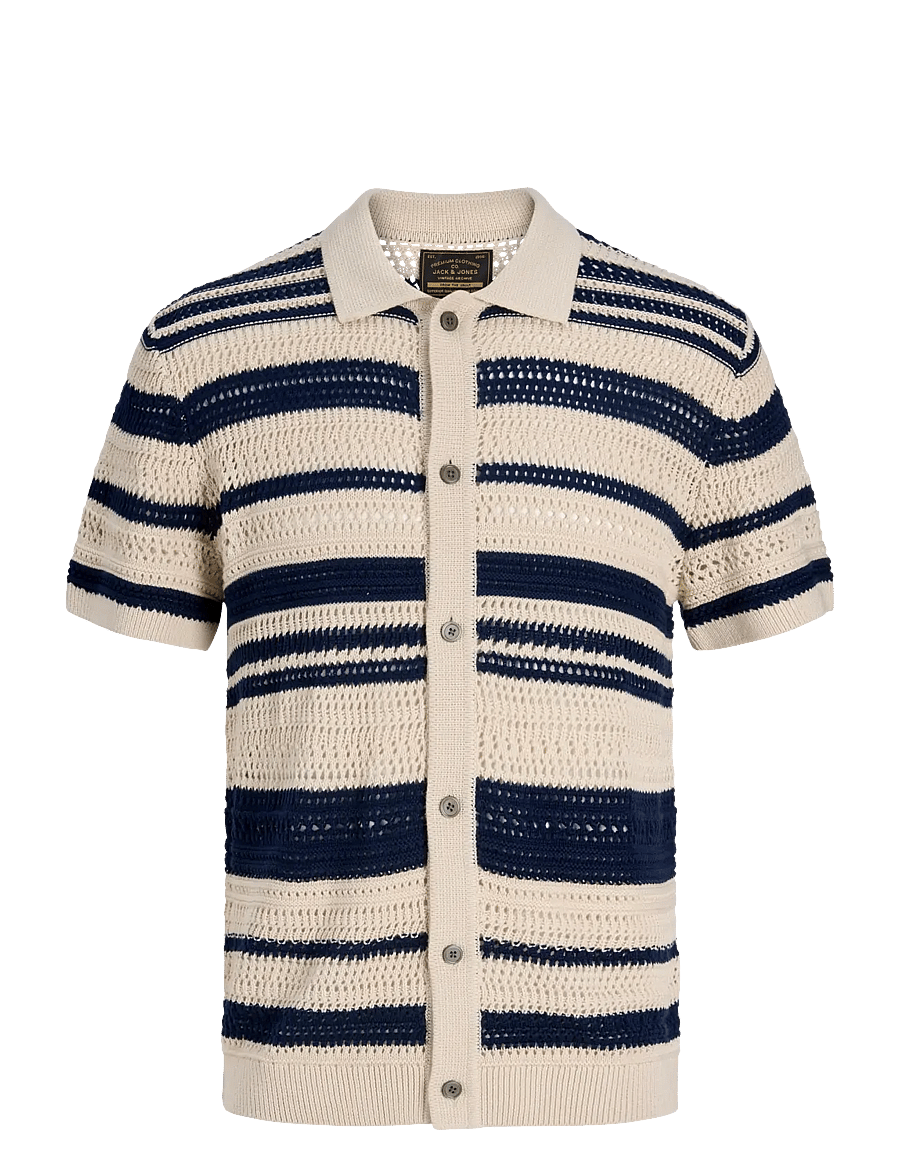 Jack & Jones - JPRBLUHAMILTON BUTTON THROUGH POLO SS - gestrickte polohemden - pageant blue - 1