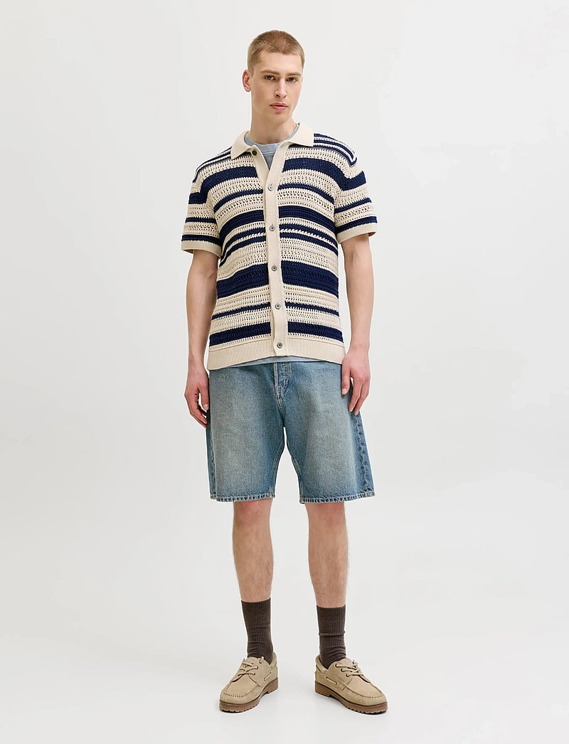 Jack & Jones - JPRBLUHAMILTON BUTTON THROUGH POLO SS - gestrickte polohemden - pageant blue - 3
