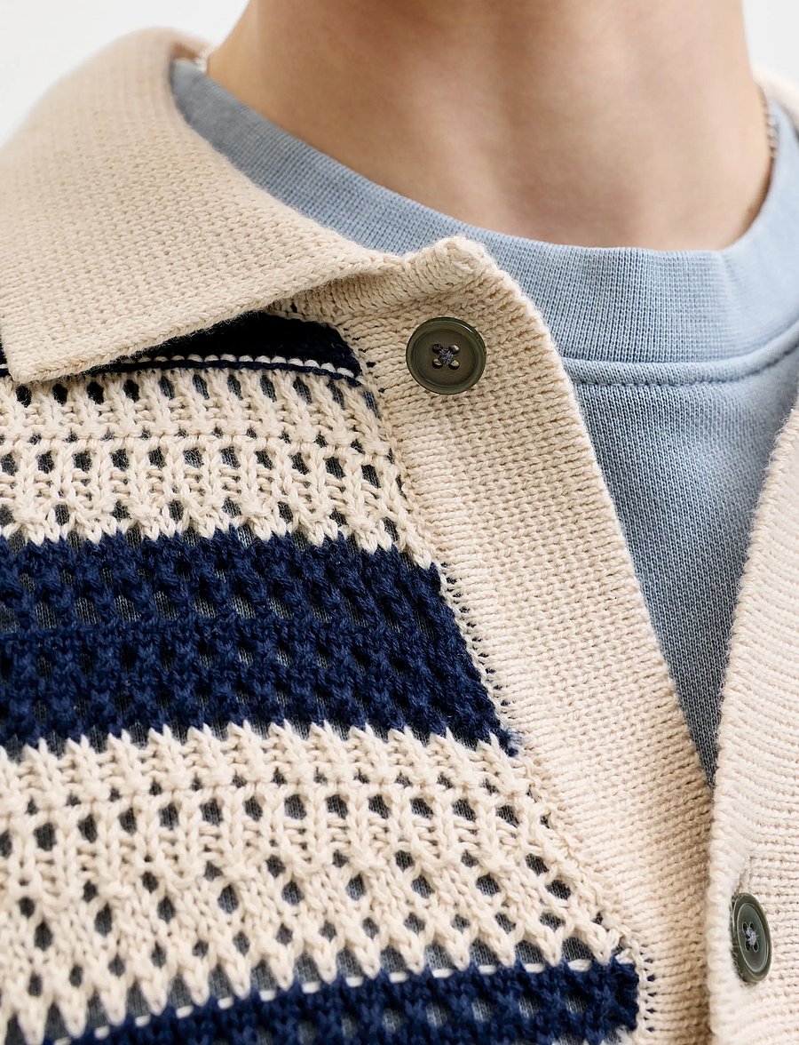 Jack & Jones - JPRBLUHAMILTON BUTTON THROUGH POLO SS - gestrickte polohemden - pageant blue - 4