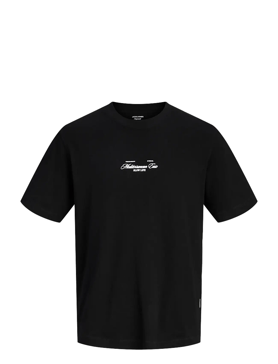 Jack & Jones - JORCASSIS PHOTO BACK TEE SS CREW NECK - kortärmade t-shirts - black - 1