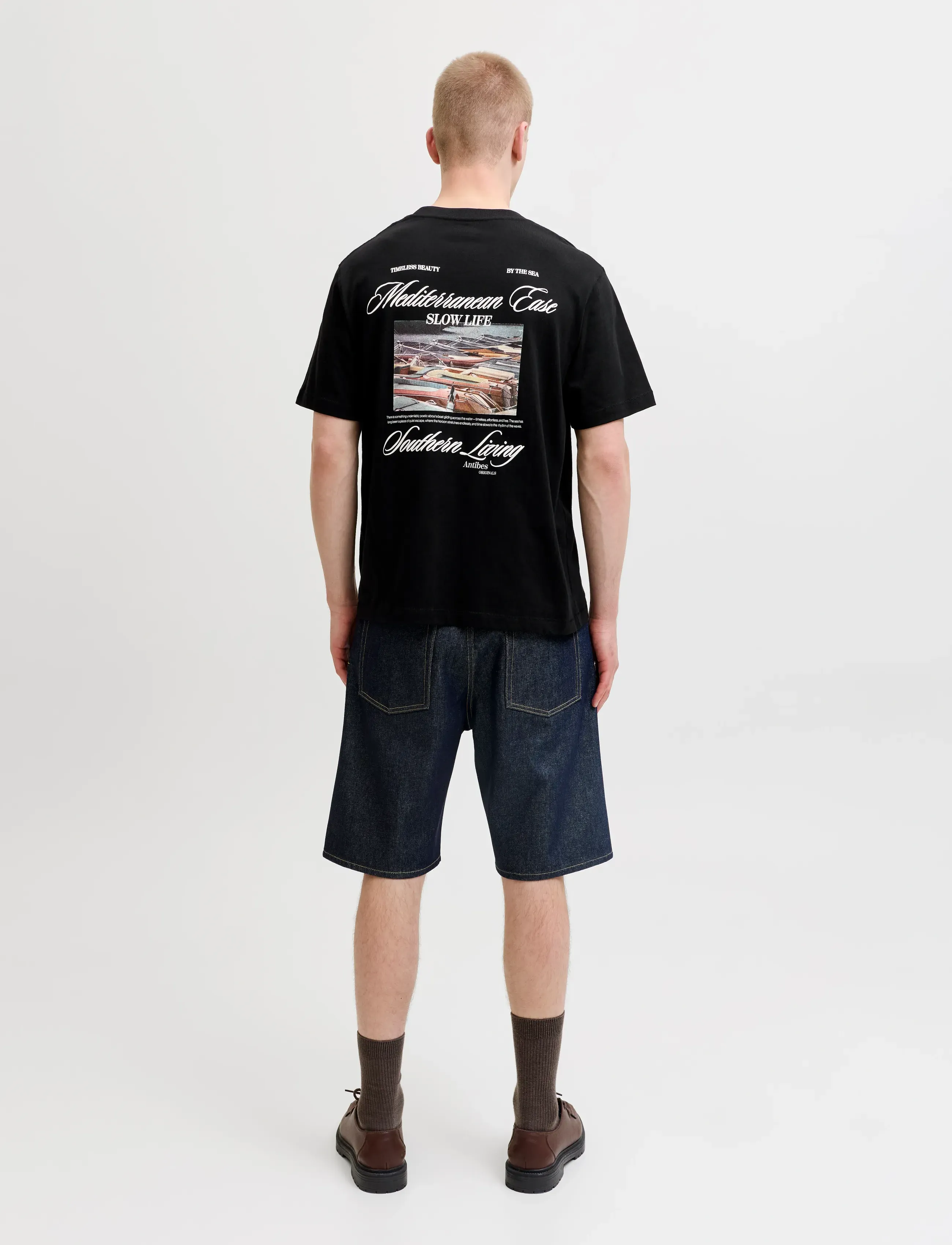 Jack & Jones - JORCASSIS PHOTO BACK TEE SS CREW NECK - kortärmade t-shirts - black - 3