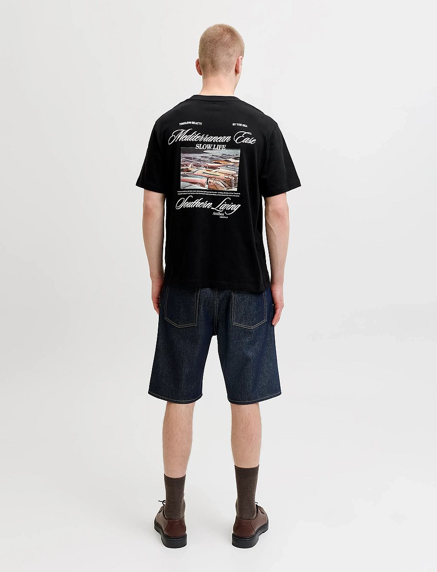 Jack & Jones - JORCASSIS PHOTO BACK TEE SS CREW NECK - kortärmade t-shirts - black - 3