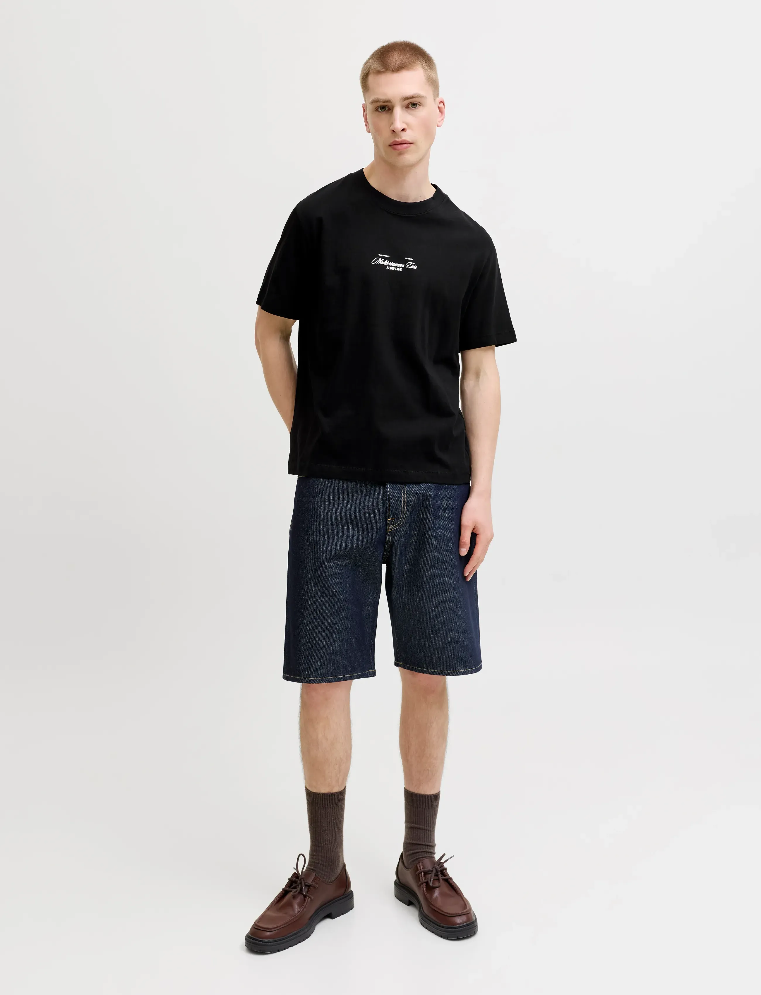 Jack & Jones - JORCASSIS PHOTO BACK TEE SS CREW NECK - kortärmade t-shirts - black - 4