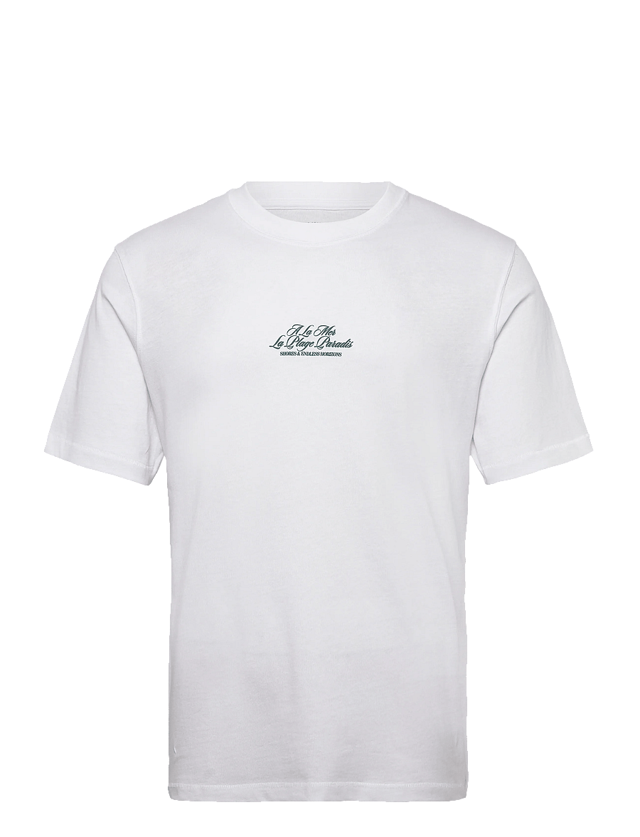 Jack & Jones - JORCASSIS PHOTO BACK TEE SS CREW NECK - lühikeste varrukatega t-särgid - bright white - 0