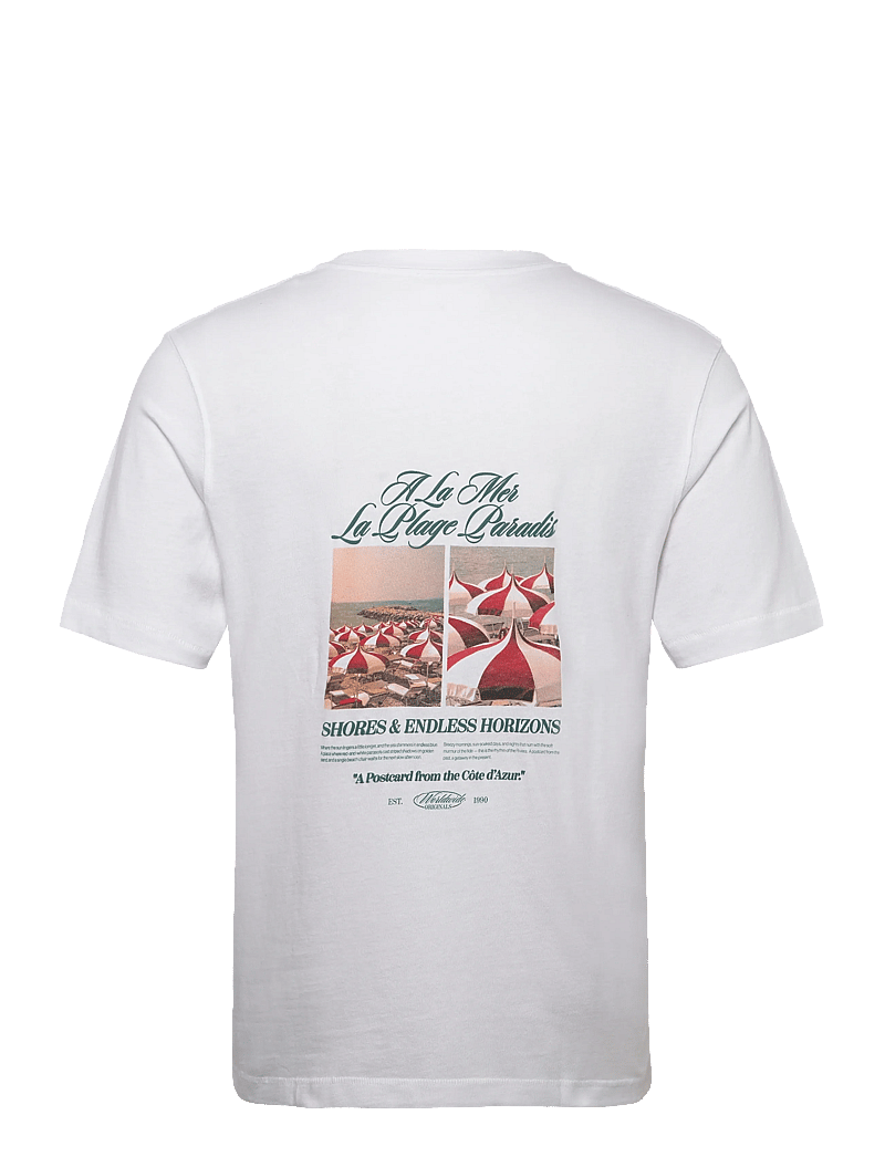 Jack & Jones - JORCASSIS PHOTO BACK TEE SS CREW NECK - kortærmede t-shirts - bright white - 1
