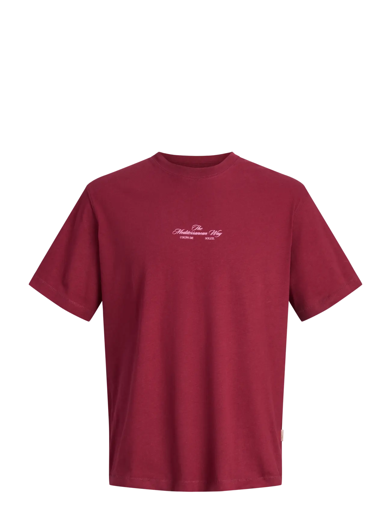 JACK & JONES Jorcassis Photo Back Tee Ss Crew Neck Burgundy - M - Herren