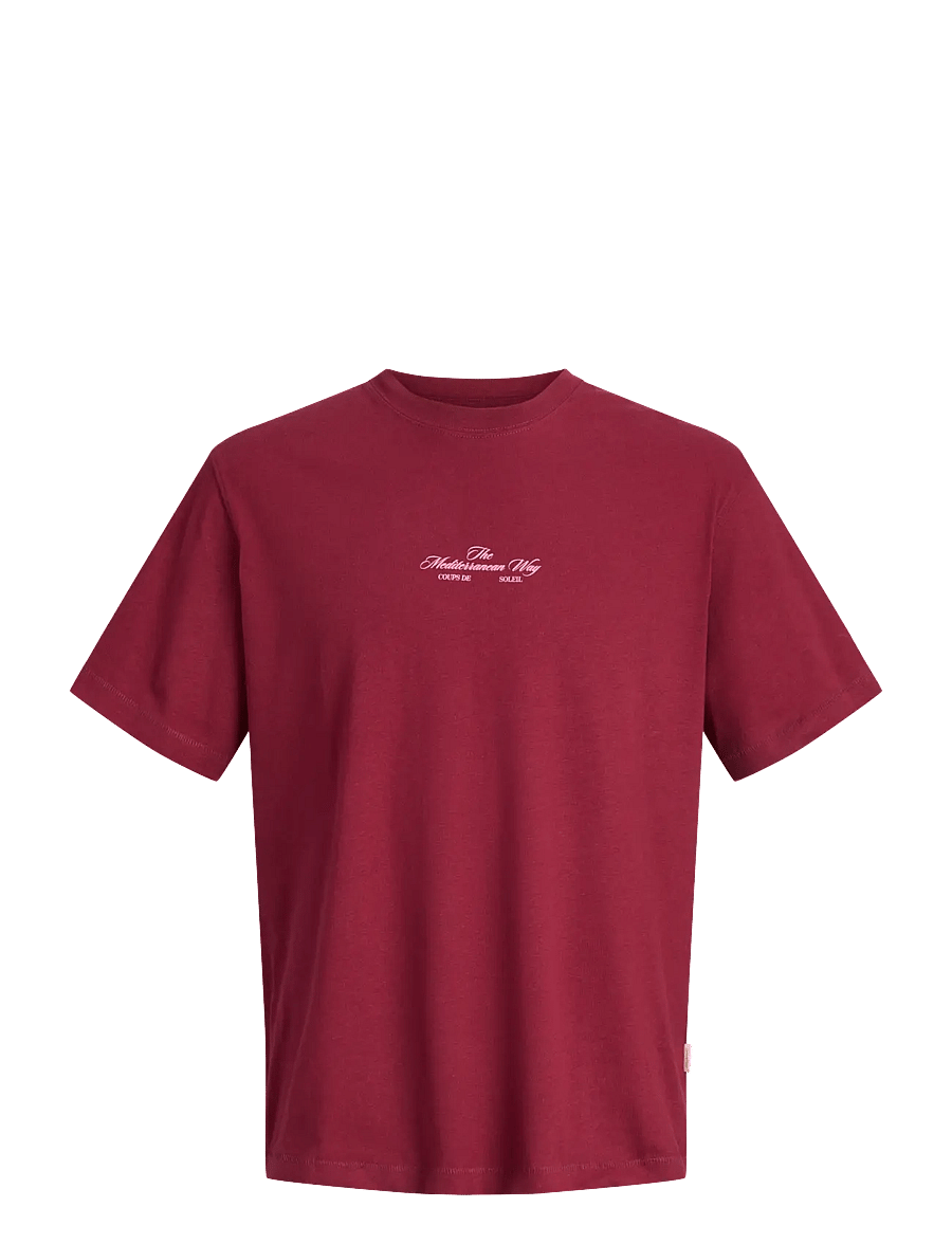 Jack & Jones - JORCASSIS PHOTO BACK TEE SS CREW NECK - lühikeste varrukatega t-särgid - cabernet - 1