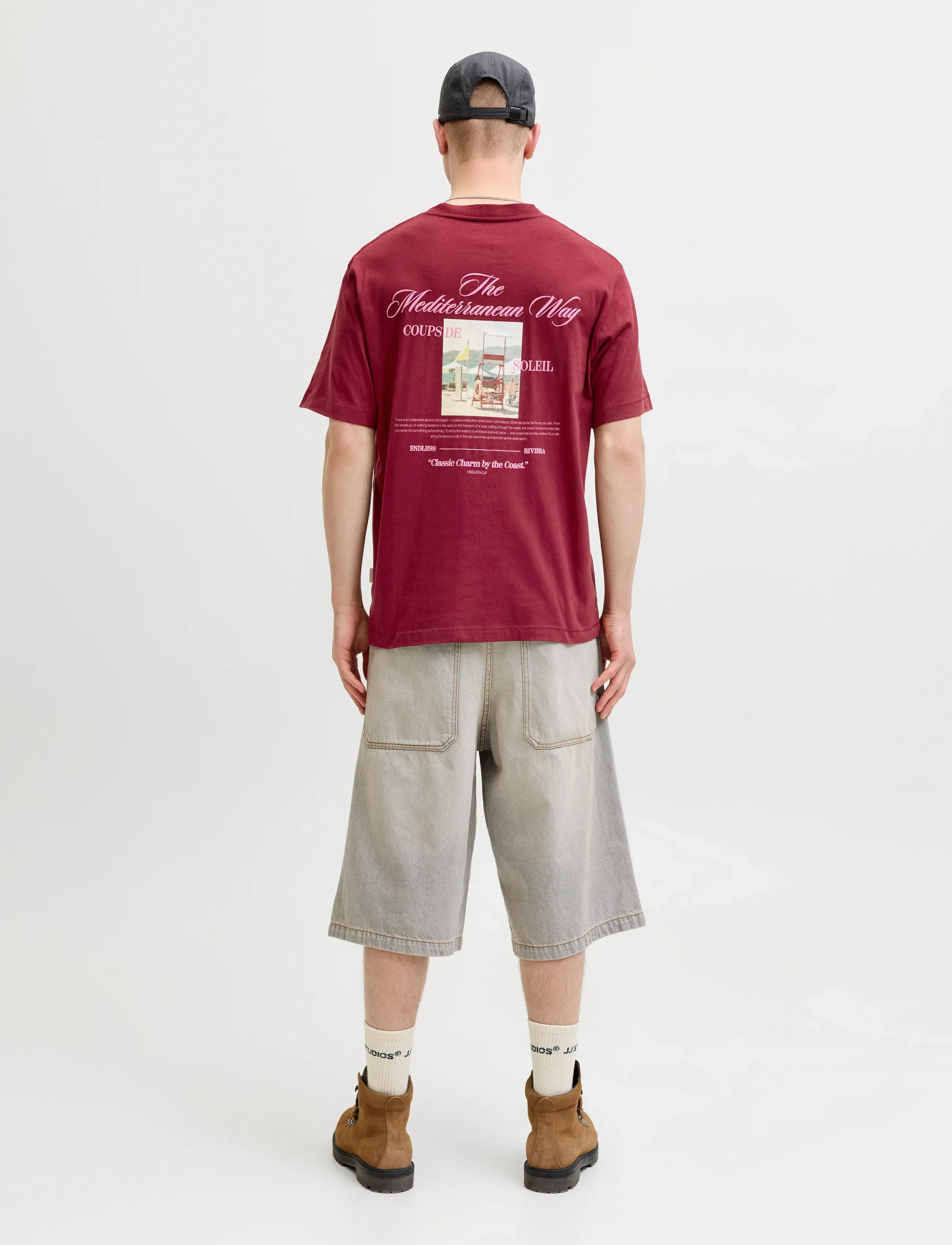 Jack & Jones - JORCASSIS PHOTO BACK TEE SS CREW NECK - short-sleeved t-shirts - cabernet - 3