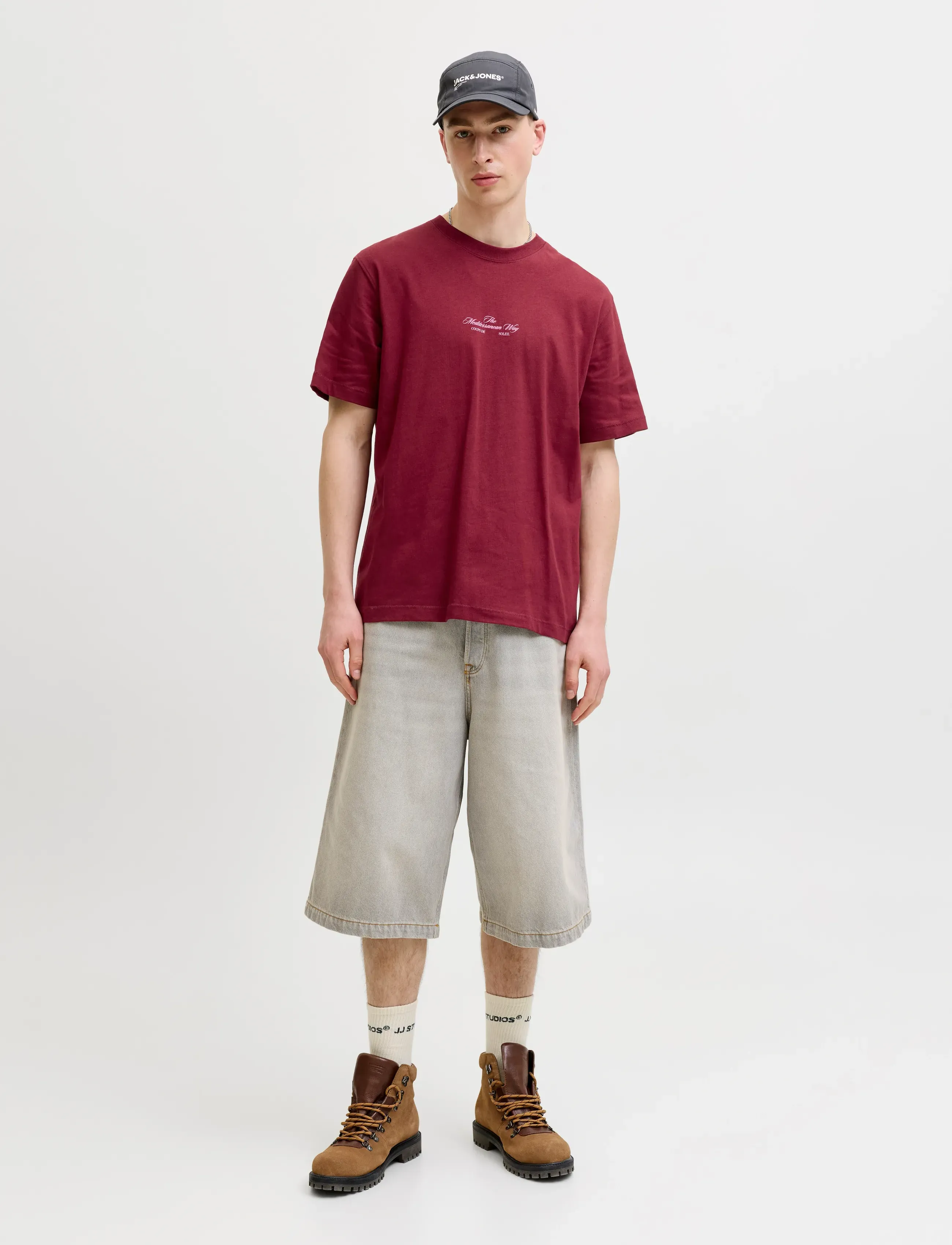 Jack & Jones - JORCASSIS PHOTO BACK TEE SS CREW NECK - short-sleeved t-shirts - cabernet - 4