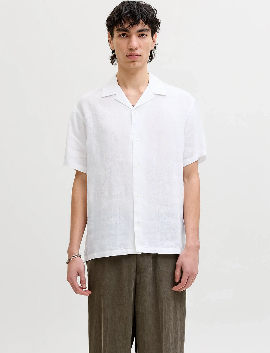 Jack & Jones - JPRBLALAWRENCE LINEN RESORT S/S SHIRT SN - leinenhemden - bright white - 0