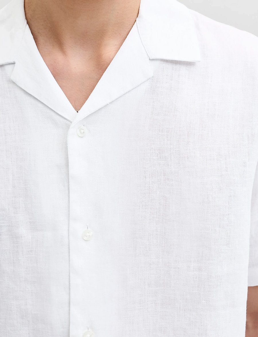 Jack & Jones - JPRBLALAWRENCE LINEN RESORT S/S SHIRT SN - leinenhemden - bright white - 4