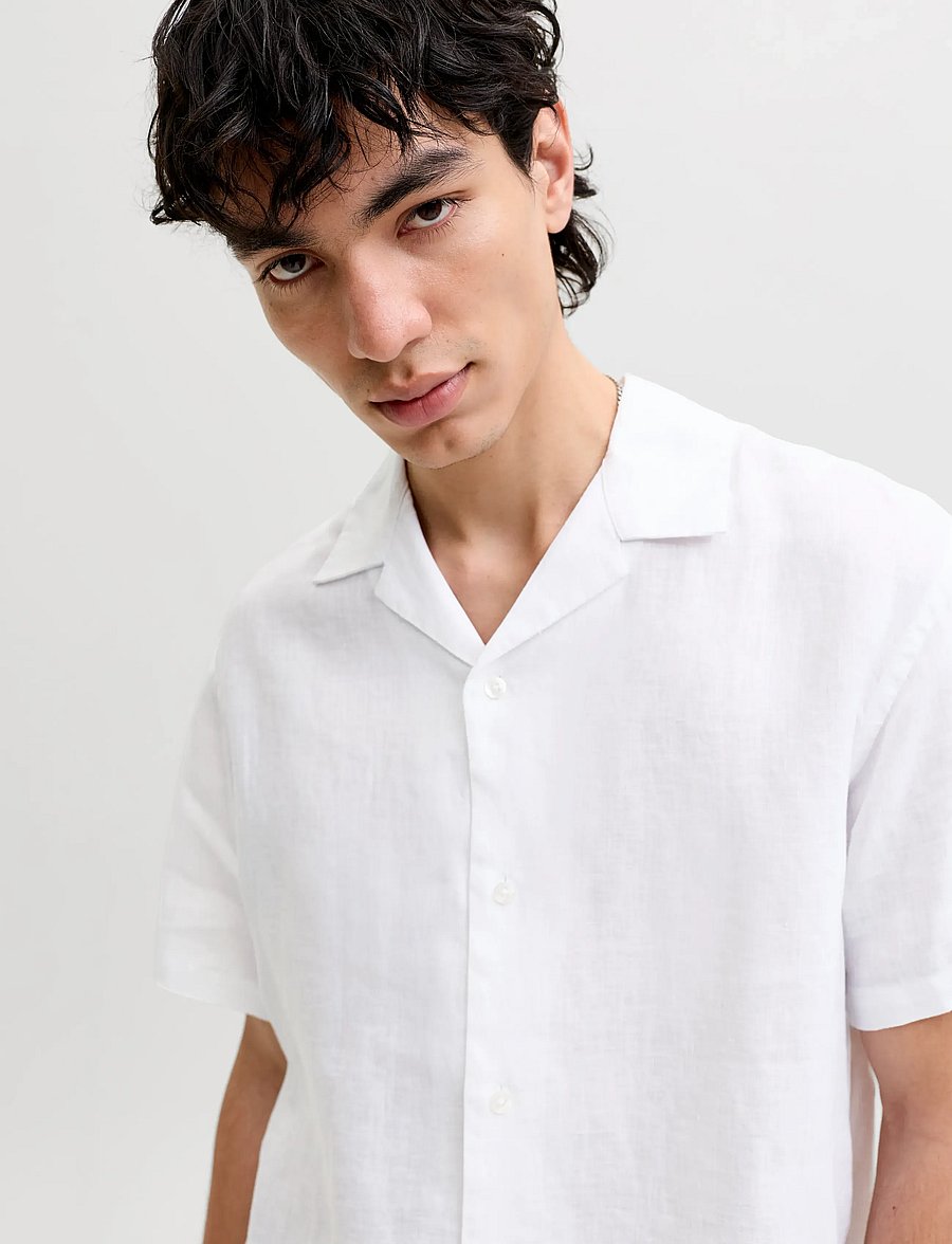 Jack & Jones - JPRBLALAWRENCE LINEN RESORT S/S SHIRT SN - leinenhemden - bright white - 5