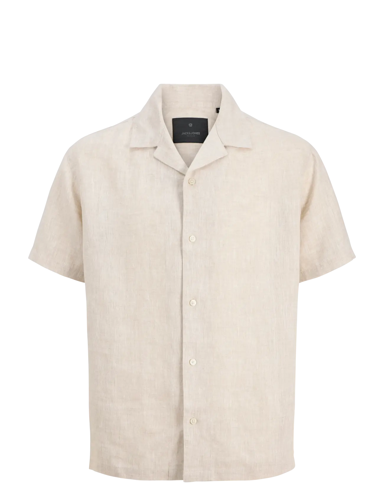 Jack & Jones JPRBLALAWRENCE LINEN RESORT S/S SHIRT SN - Kläder - SILVER LINING / black