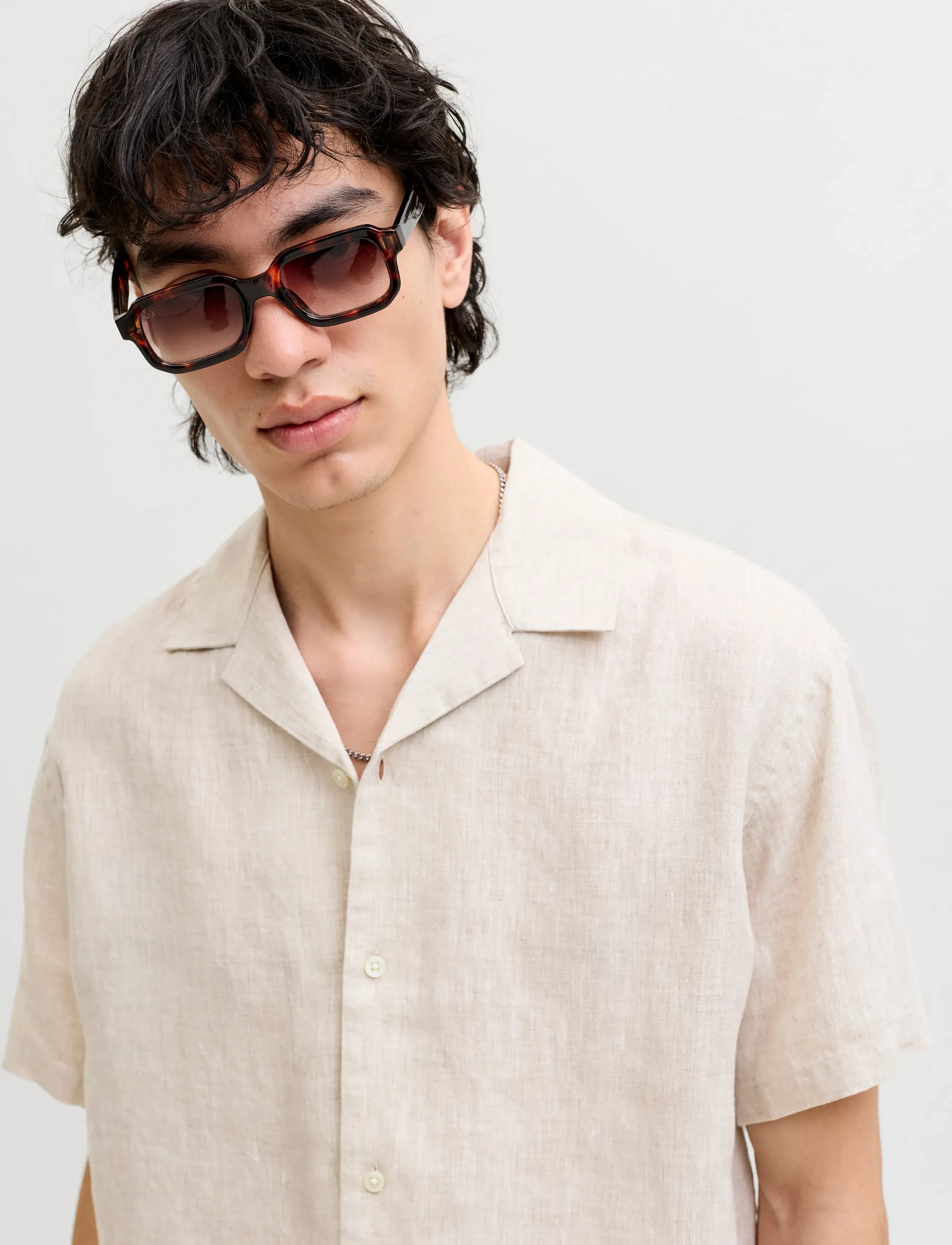 Jack & Jones - JPRBLALAWRENCE LINEN RESORT S/S SHIRT SN - linnen overhemden - silver lining - 4
