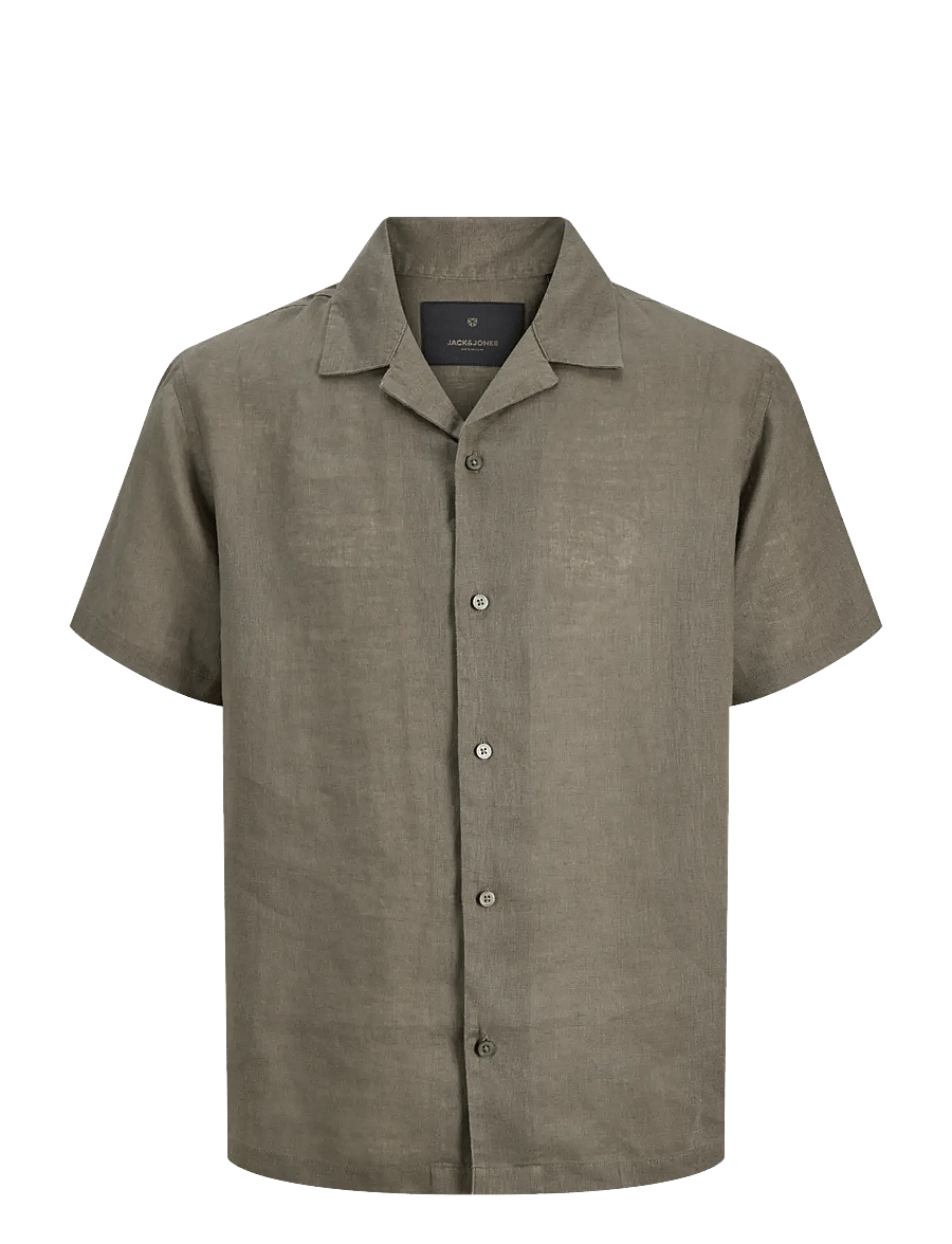 Jack & Jones - JPRBLALAWRENCE LINEN RESORT S/S SHIRT SN - leinenhemden - smokey olive - 1