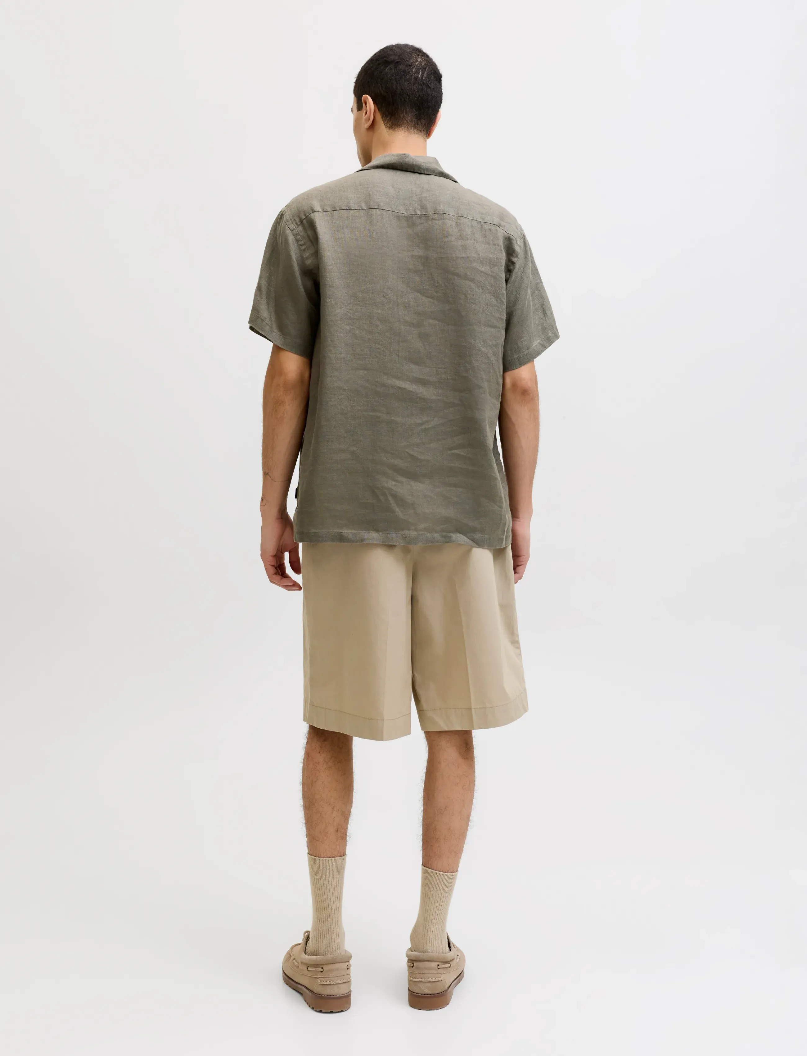 Jack & Jones - JPRBLALAWRENCE LINEN RESORT S/S SHIRT SN - hørskjorter - smokey olive - 2