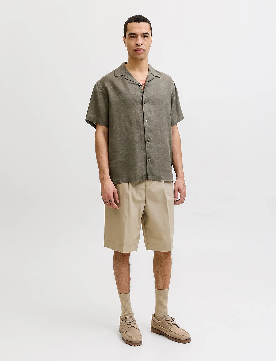 Jack & Jones - JPRBLALAWRENCE LINEN RESORT S/S SHIRT SN - leinenhemden - smokey olive - 3