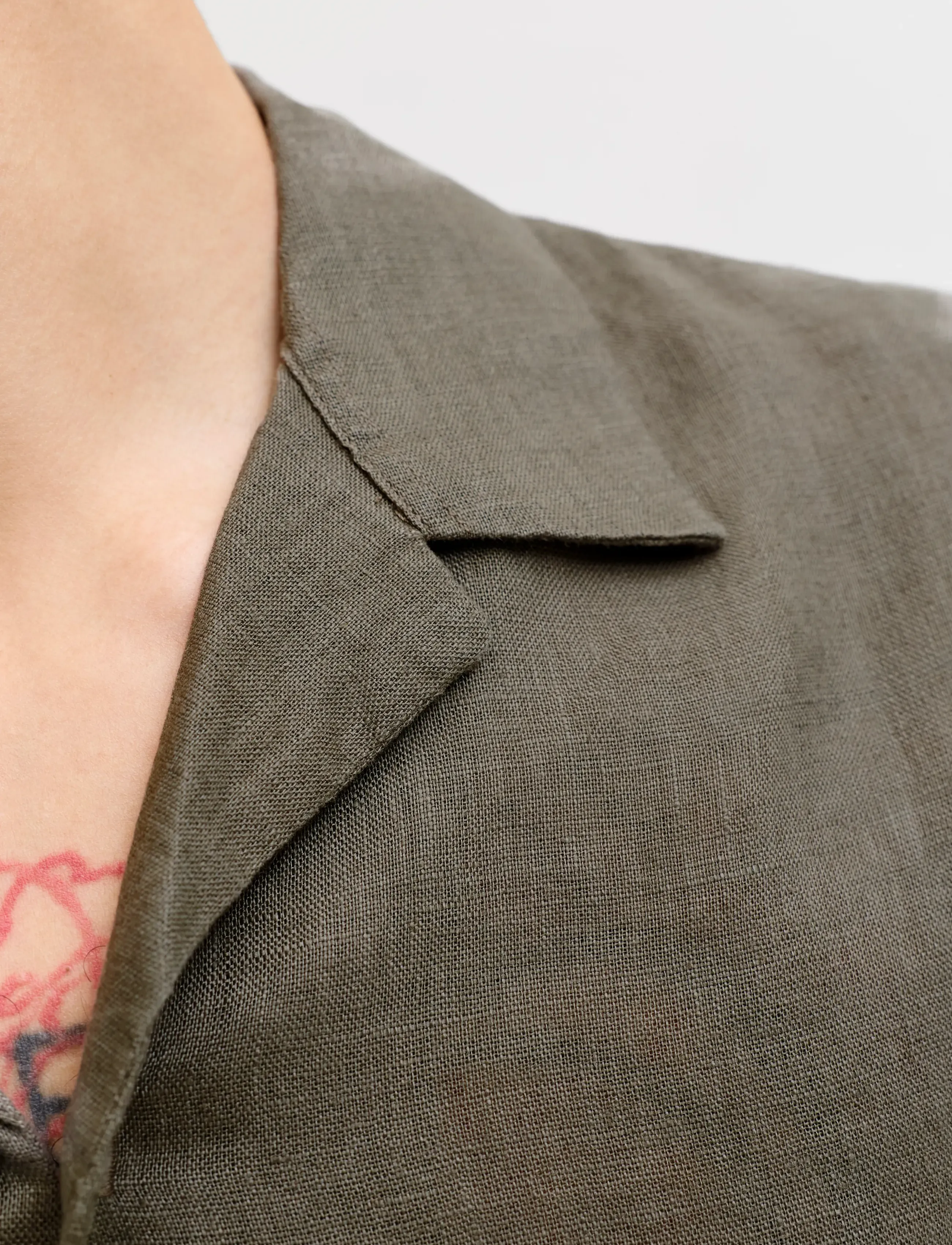 Jack & Jones - JPRBLALAWRENCE LINEN RESORT S/S SHIRT SN - hørskjorter - smokey olive - 5